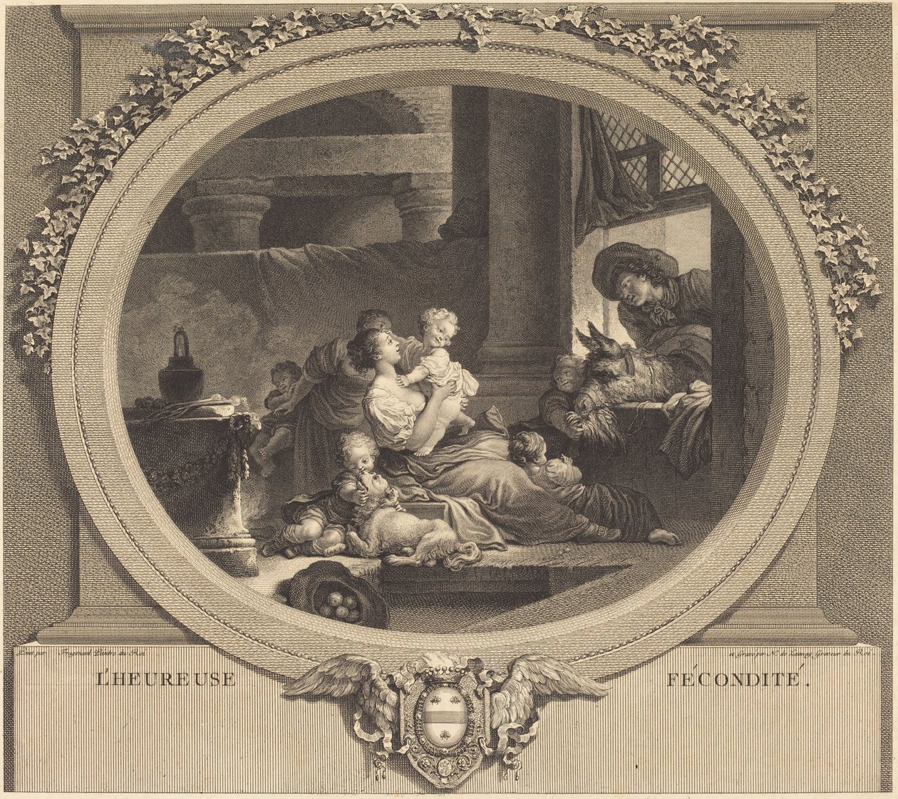 A feliz fertilidade de Nicolas Delaunay after Jean Honoré Fragonard