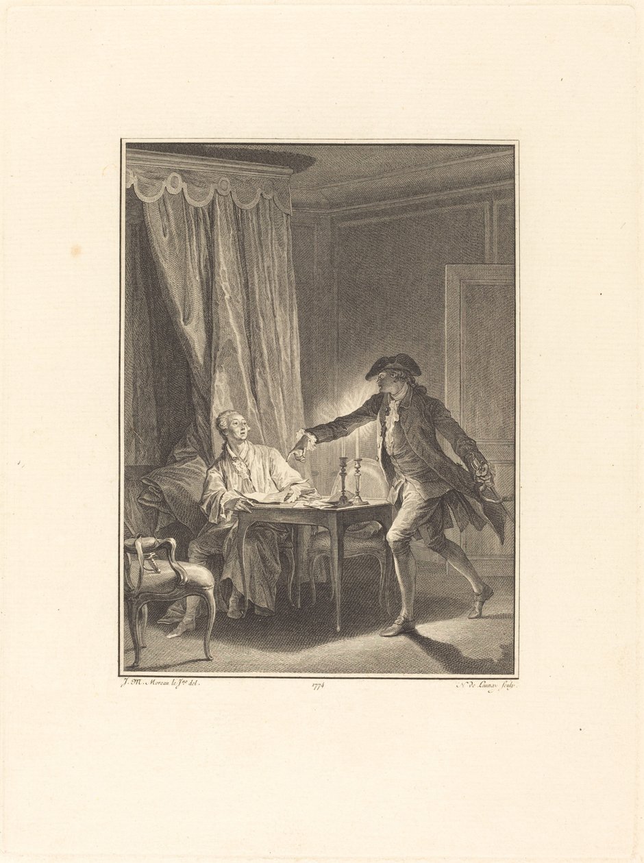 Ah! Jovem para o seu benfeitor de Nicolas Delaunay after Jean Michel Moreau