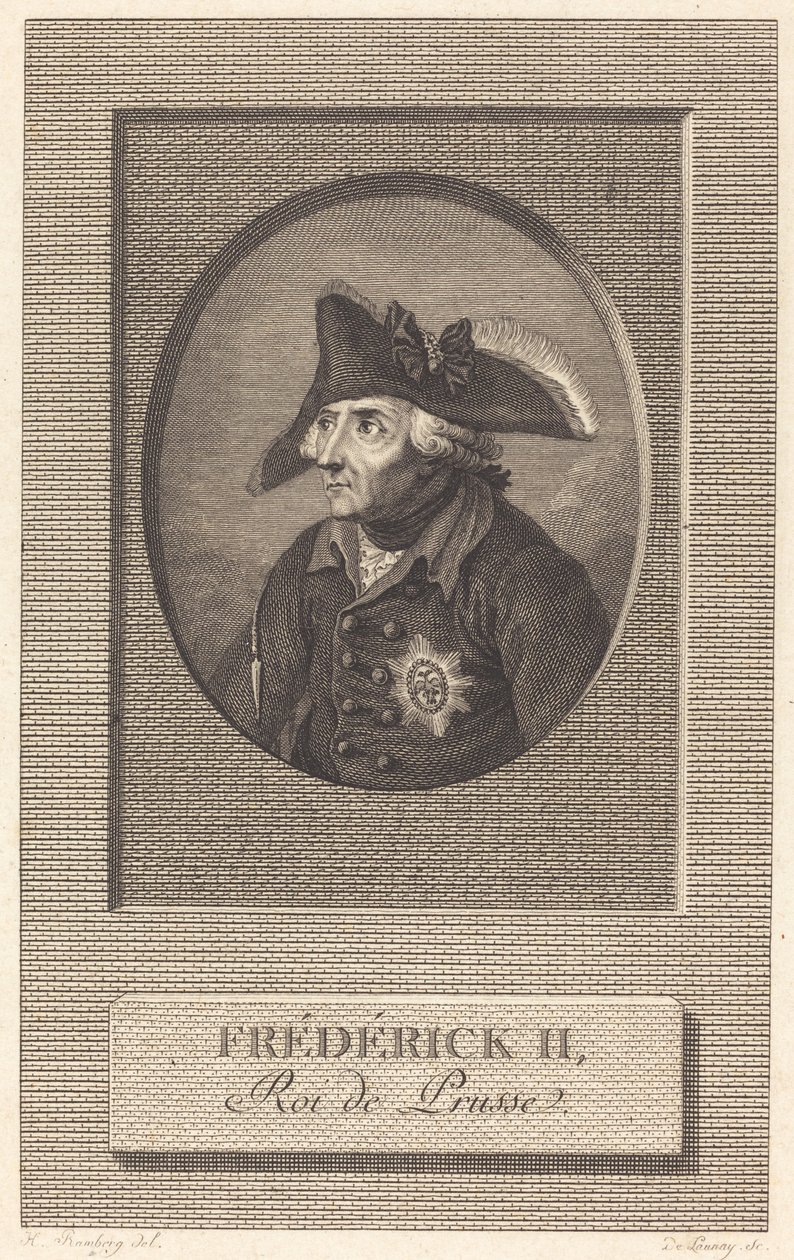 Frederico, o Grande, Rei da Prússia de Nicolas Delaunay after Johann Heinrich Ramberg