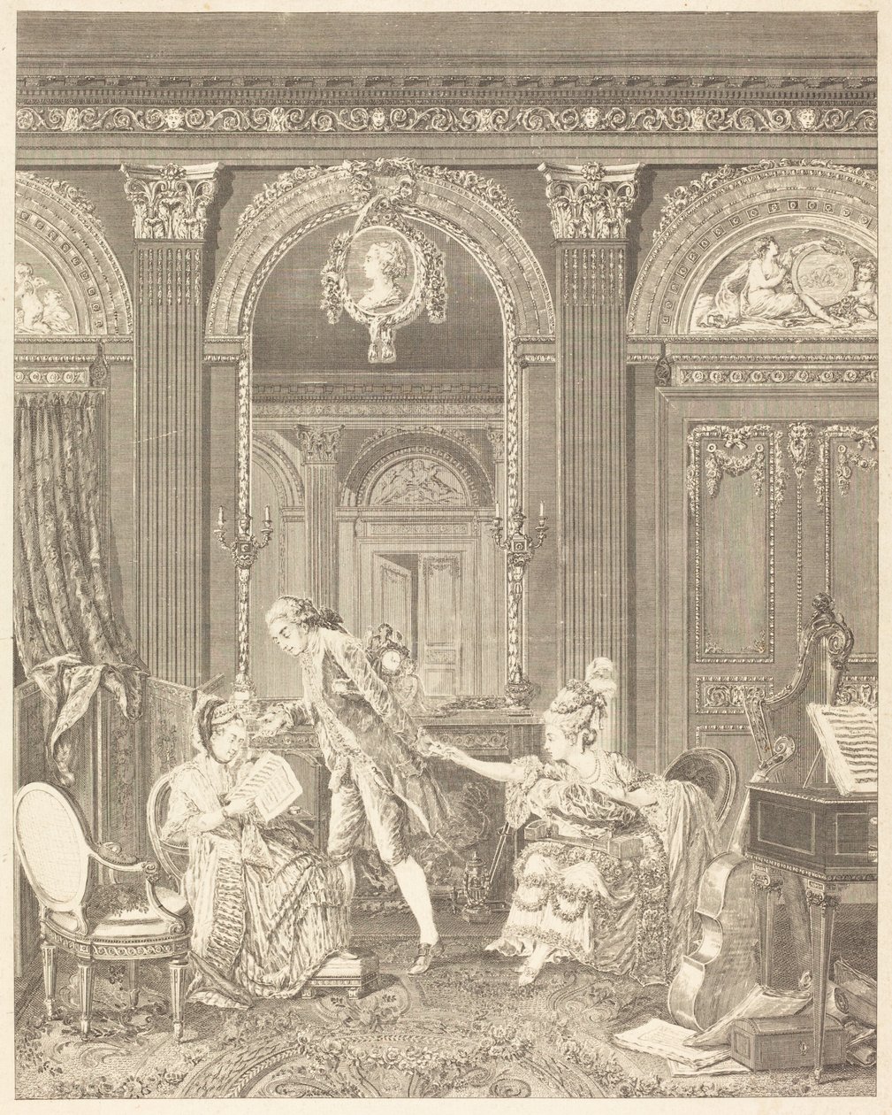 O Doce Bilhete de Nicolas Delaunay after Nicolas Lavreince