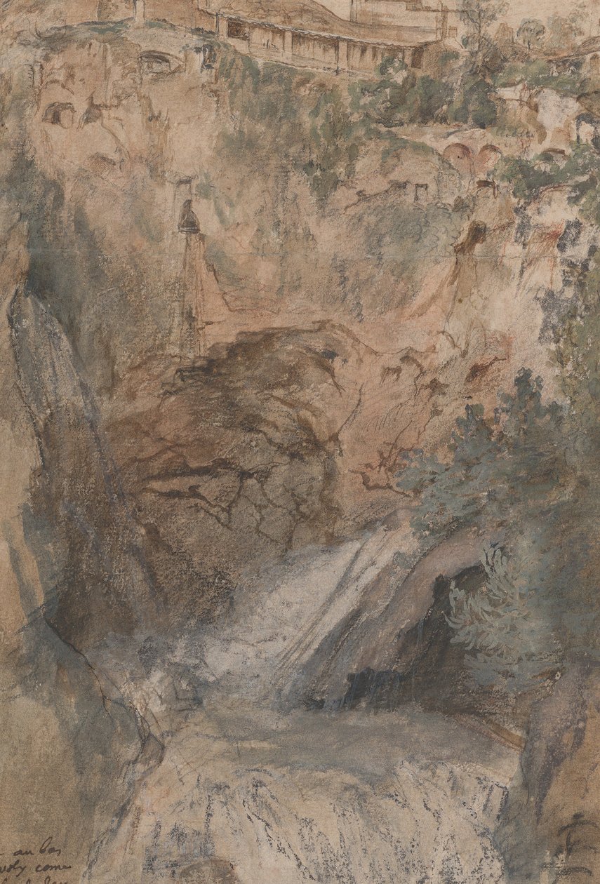 Vista das Cascatas no Tivoli, ca.1724-33. de Nicolas Delobel