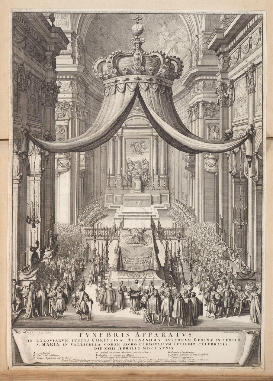 Funeral de Cristina, Rainha da Suécia Aparelho Funebris (...) (título no objeto) de Nicolas Dorigny
