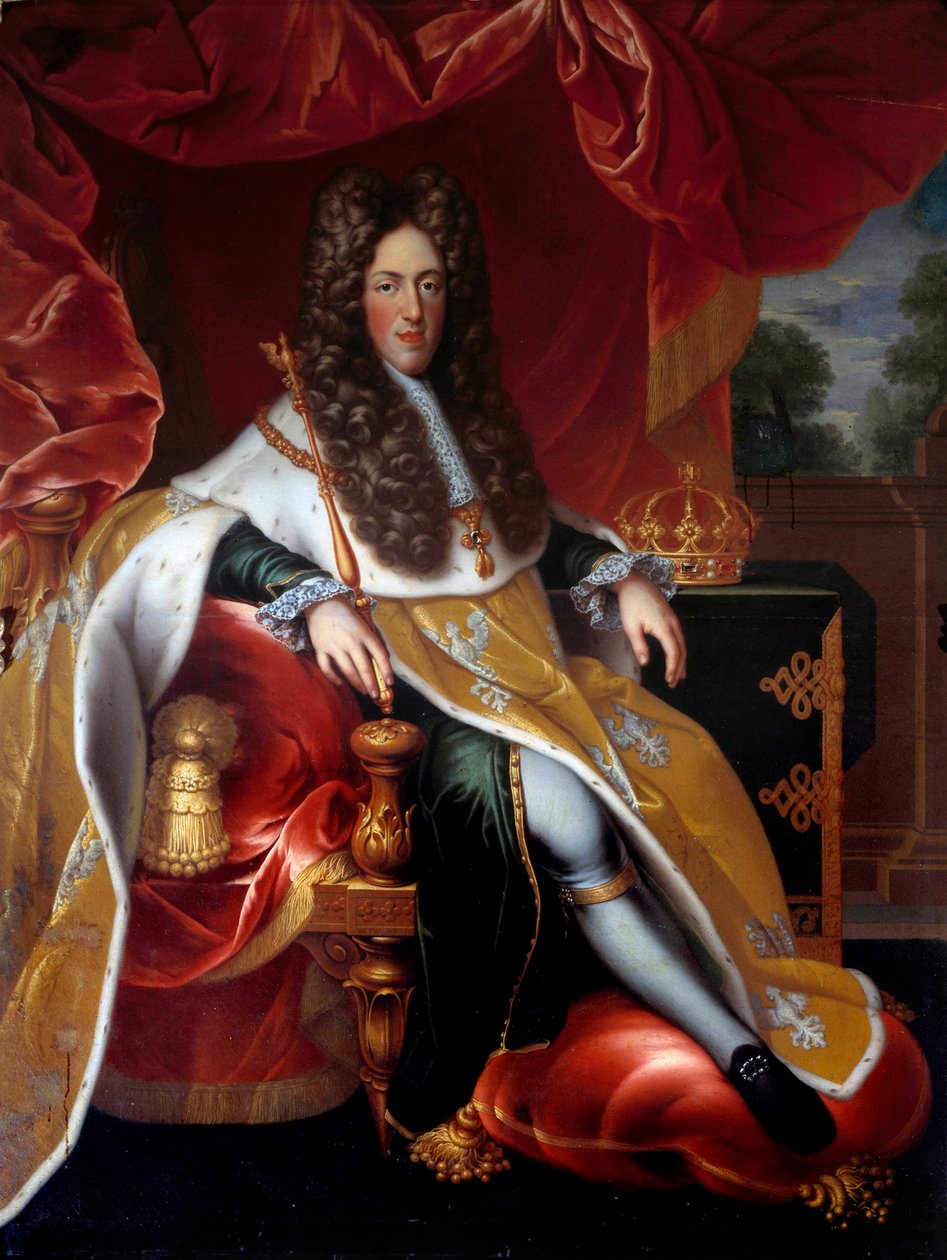 Retrato no pé de Leopoldo I (1679-1729) Duque de Lorena em 1703. Pintura de Nicolas Dupuy (1650-1711) de Nicolas Dupuy