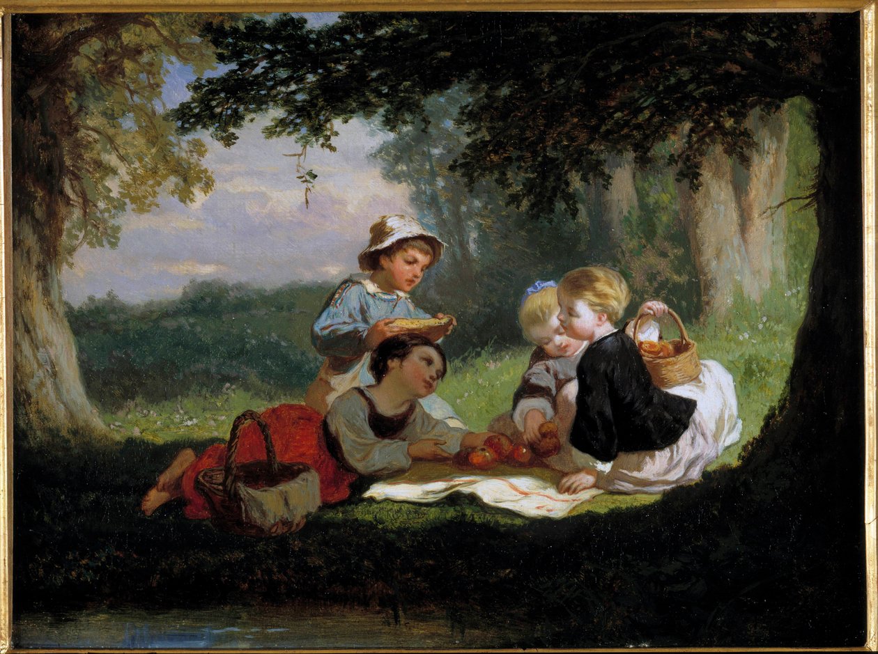 Le gouter champetre Pintura de Nicolas Gabe (1814-1865) Colecção Privada do século XIX de Nicolas Edward Gabe