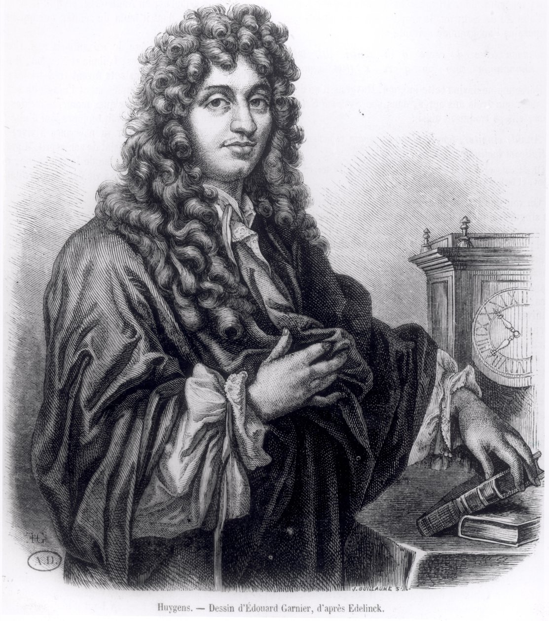 Christian Huyghens (1629-95) gravado por Edouard Garnier de Nicolas Etienne Edelinck