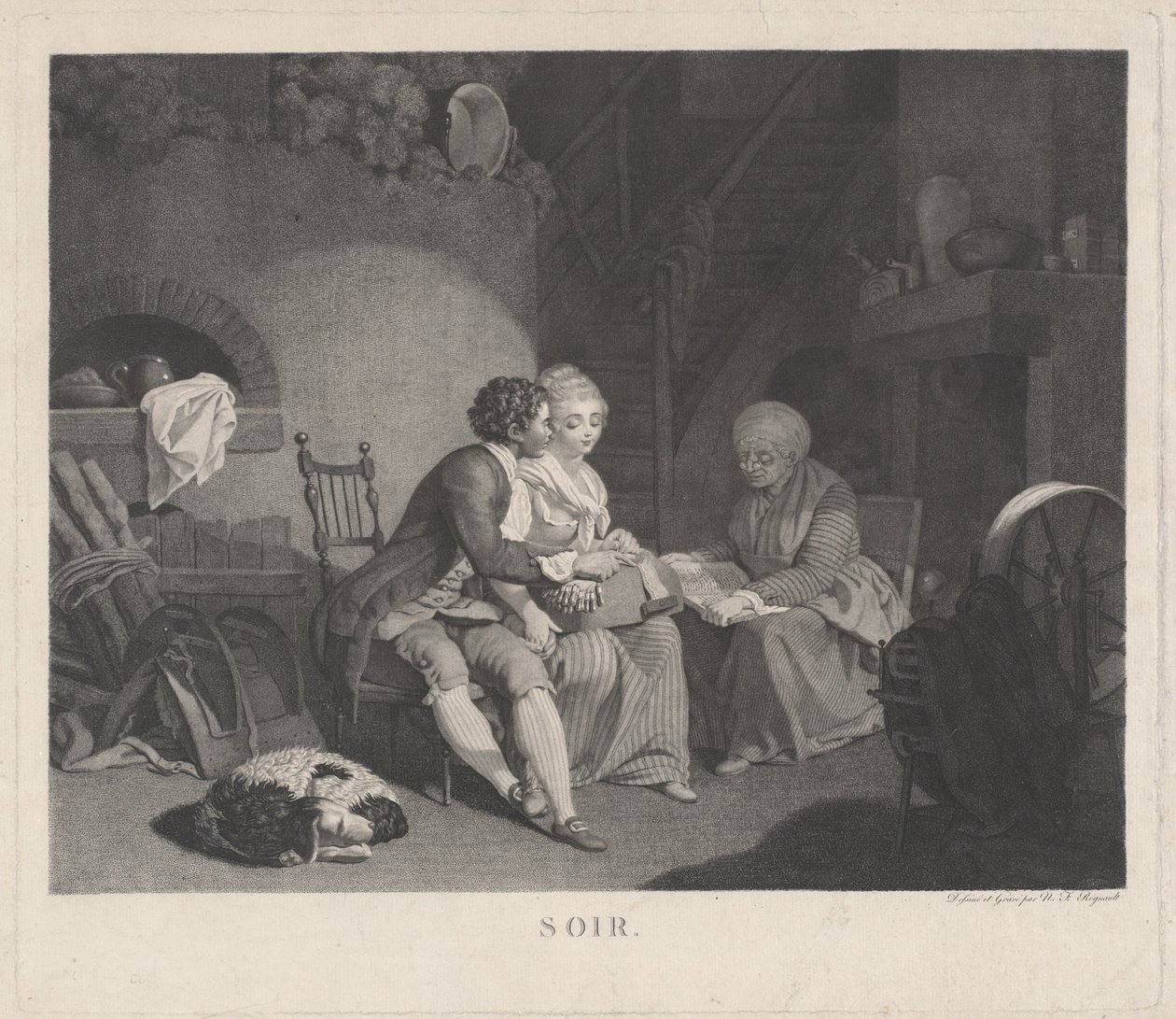 Noite de Soir, década de 1780. de Nicolas Francois Regnault