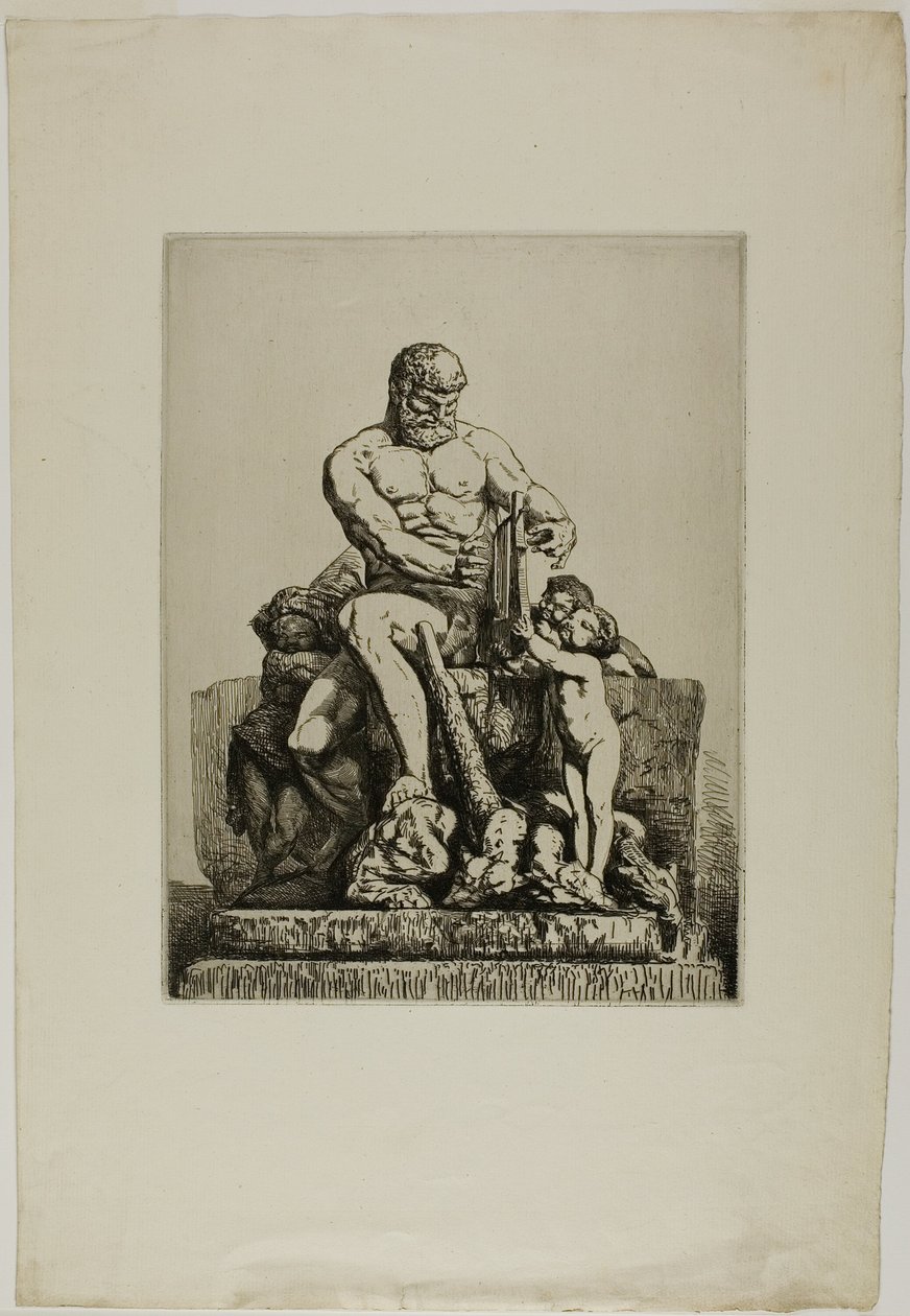 Hércules, prato um de Twelve Etchings de Chifflart de Nicolas François Chifflart