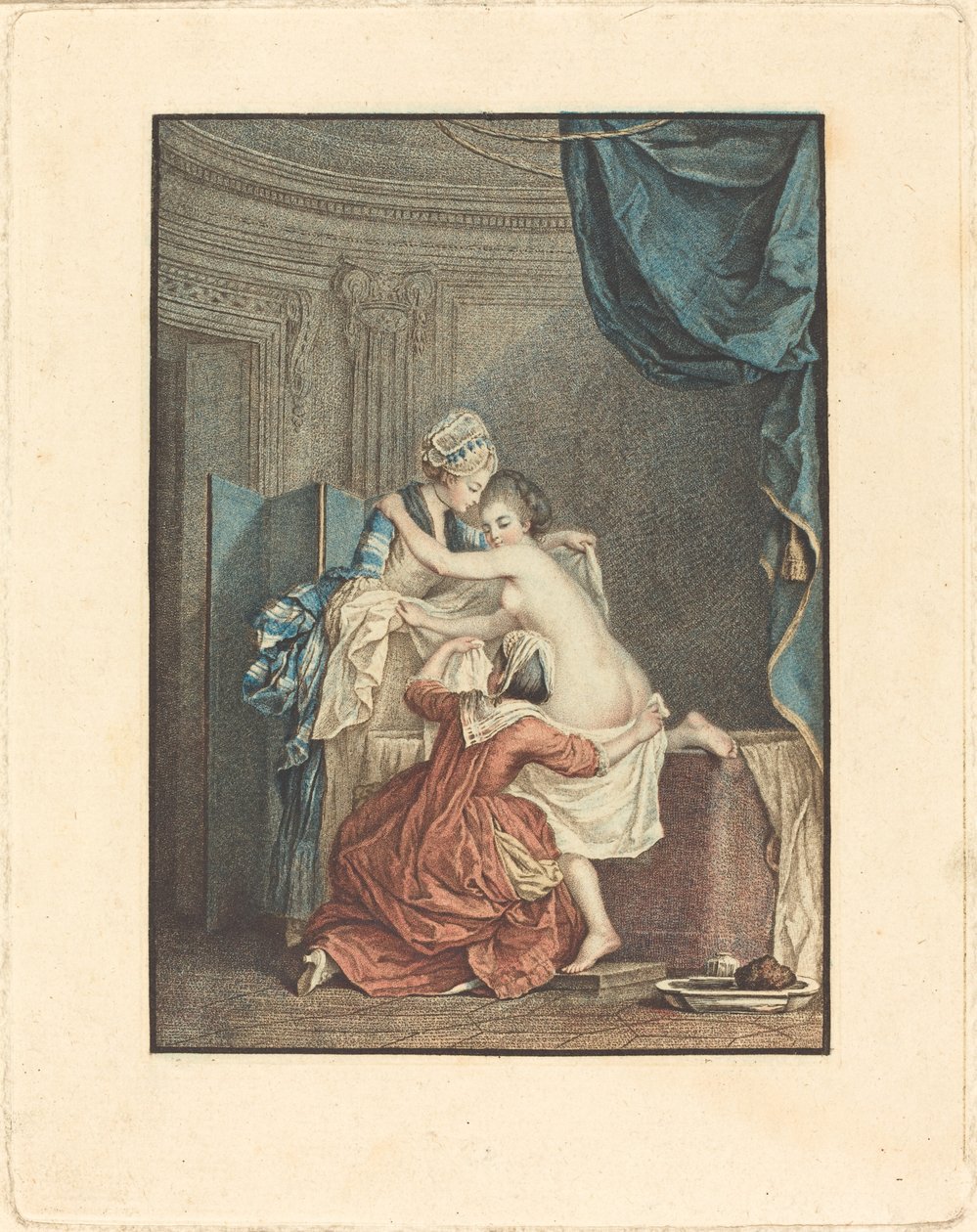 Le Bain (O Banho) de Nicolas François Regnault after Pierre Antoine Baudouin