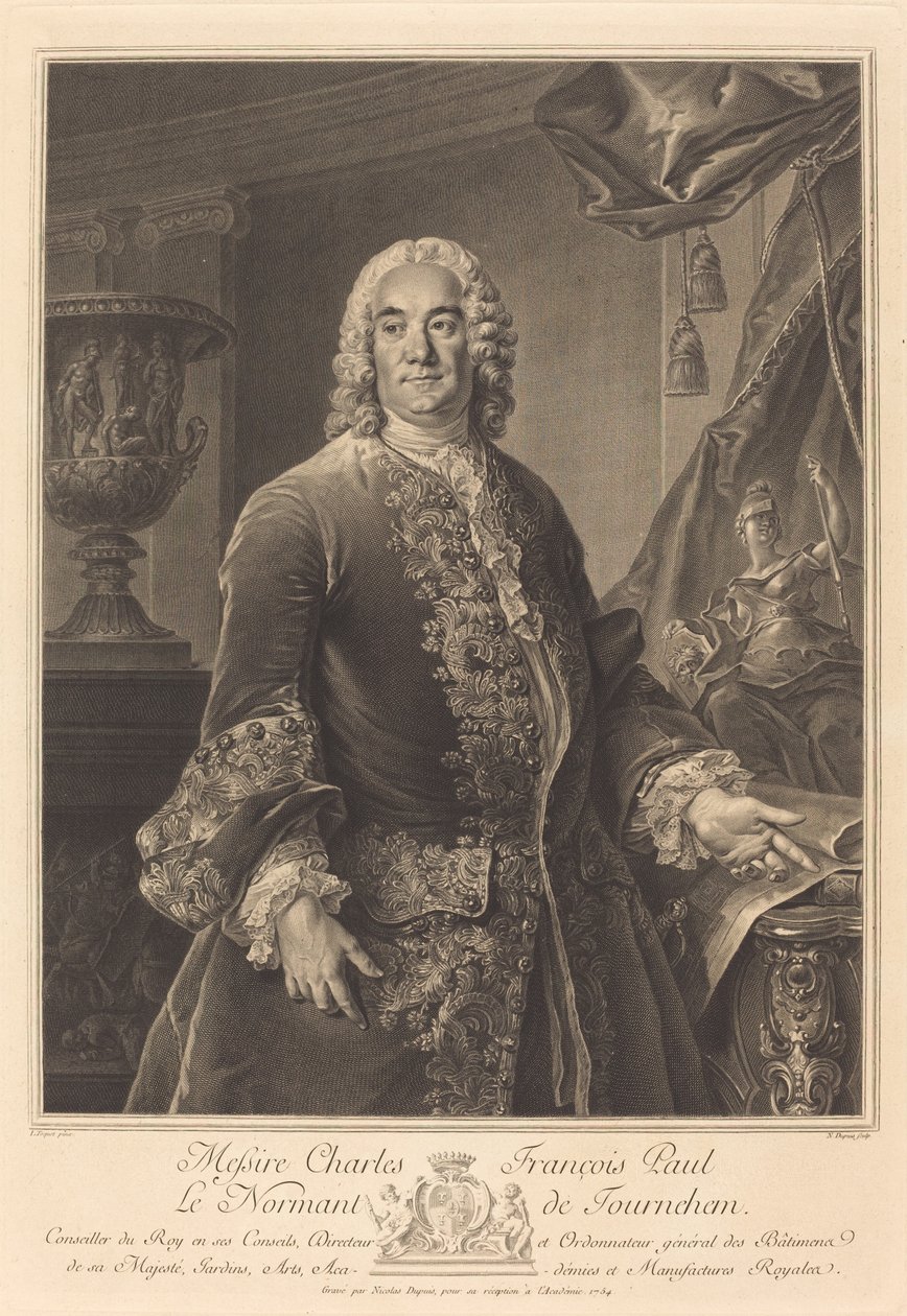 Charles François Paul Le Normant de Tournehem de Nicolas Gabriel Dupuis after Louis Tocqué