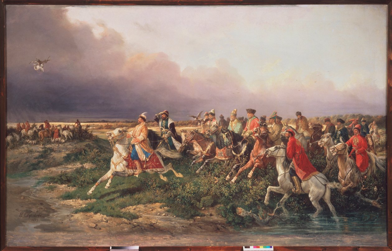 A falcoaria do czar Alexis I (disse o muito pacífico de Nicolas Gregorovitch Svertschkoff