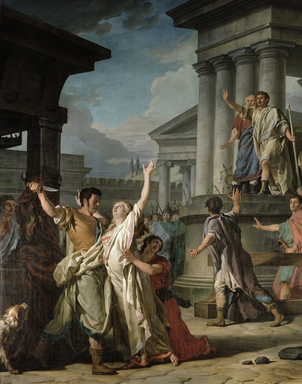 Virginius prestes a matar sua filha, 1783 de Nicolas Guy Brenet