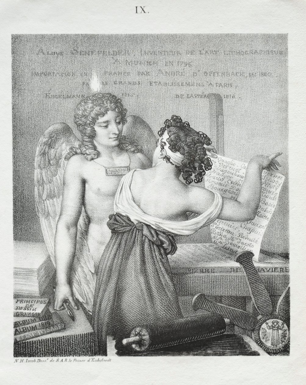 O gênio da litografia, 1819. de Nicolas Henri Jacob