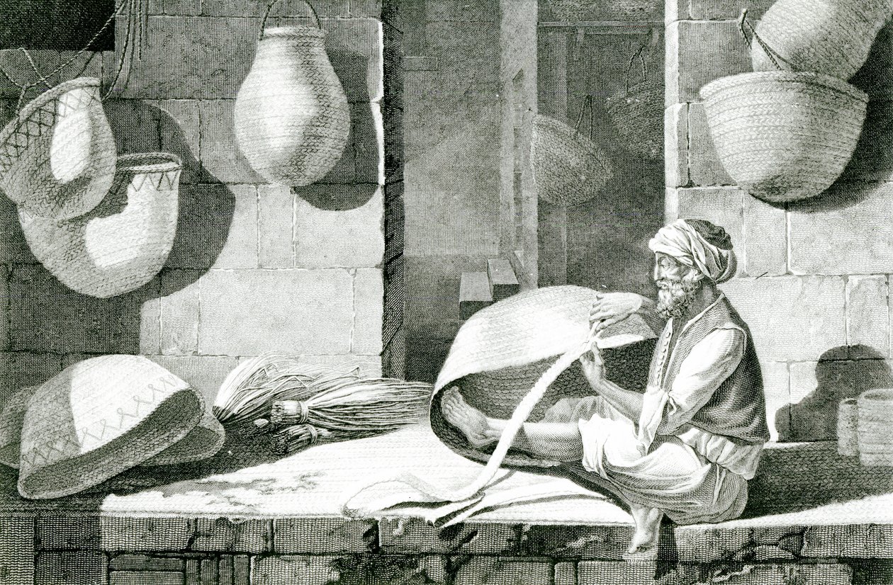 Fabricante de tapetes e tecelão de cestos de Nicolas Jacques (after) Conte