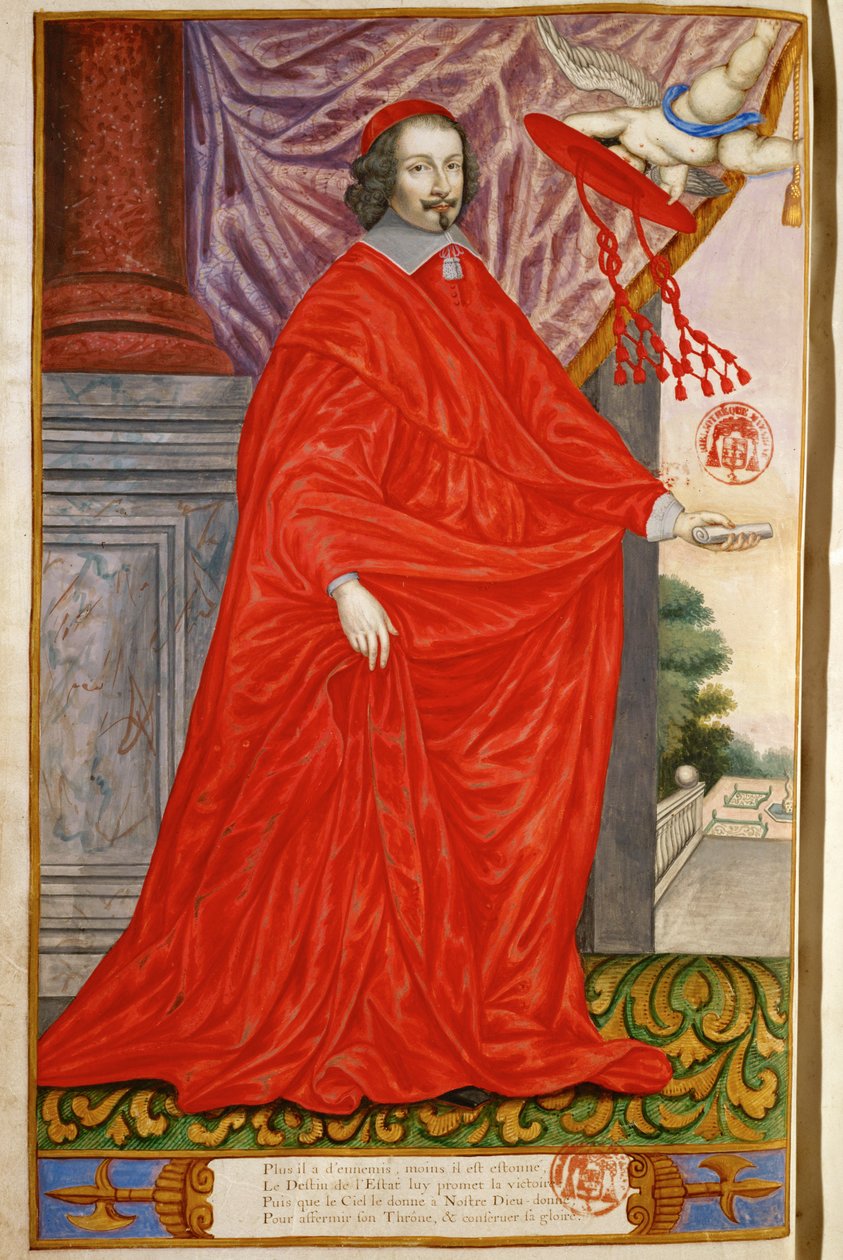 Mazarin, Jules, Cardeal Do Panegyrique illustre des Hommes celebres de notre Siecle Miniatura sobre pergaminho MS 2213 ... (miniatura sobre pergaminho) de Nicolas Jarry