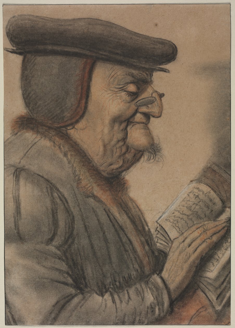 Homem idoso lendo um livro de Nicolas Lagneau