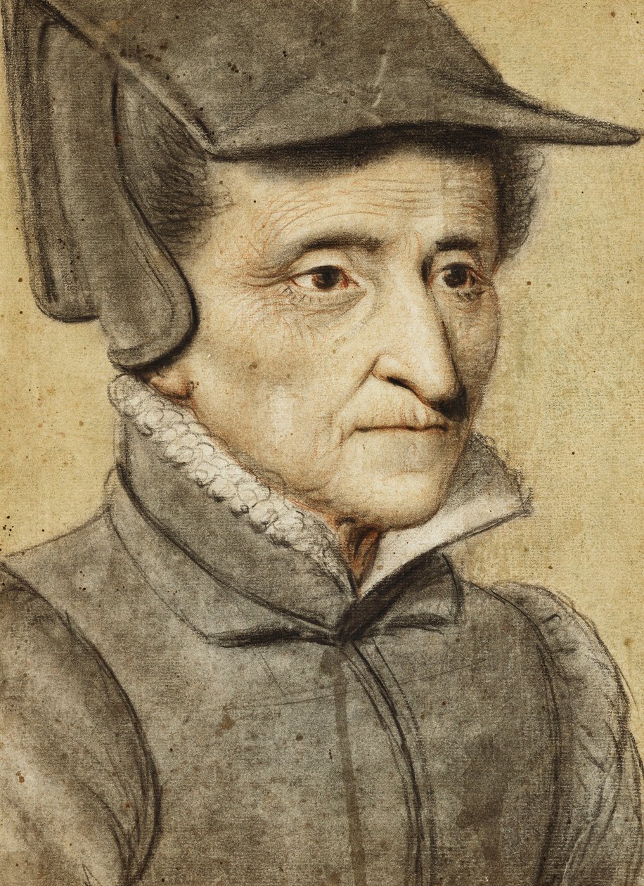 Cabeça de retrato de uma mulher velha de Nicolas Lagneau or Lanneau