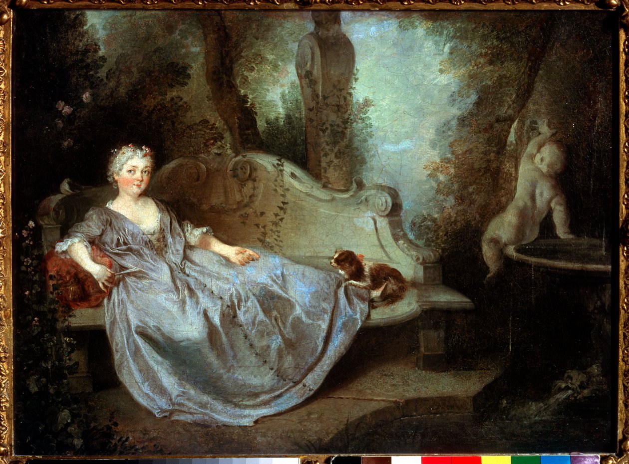 Uma Dama em um Jardim, século XVIII de Nicolas Lancret