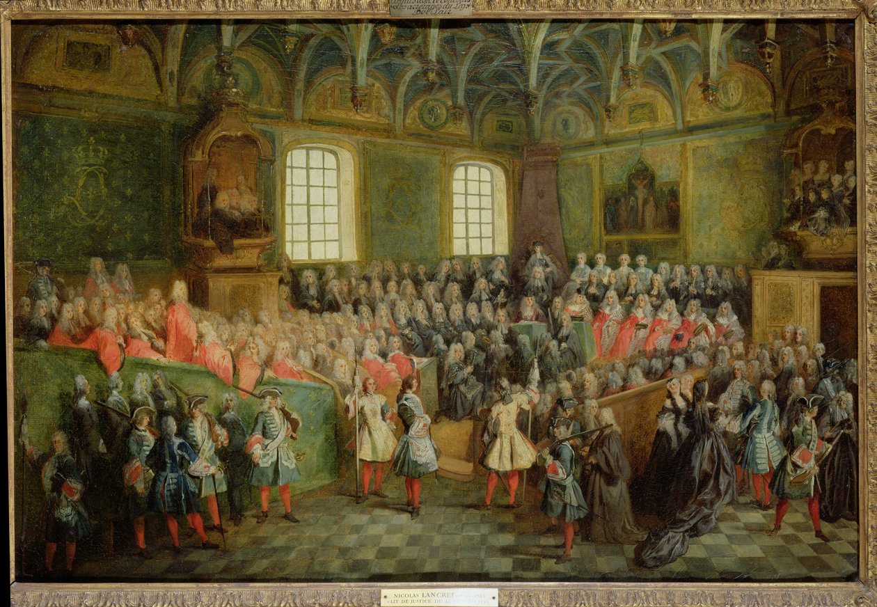 Cama da Justiça Realizada no Parlamento na Maioria de Luís XV (1710-1774), 22 de fevereiro de 1723 de Nicolas Lancret