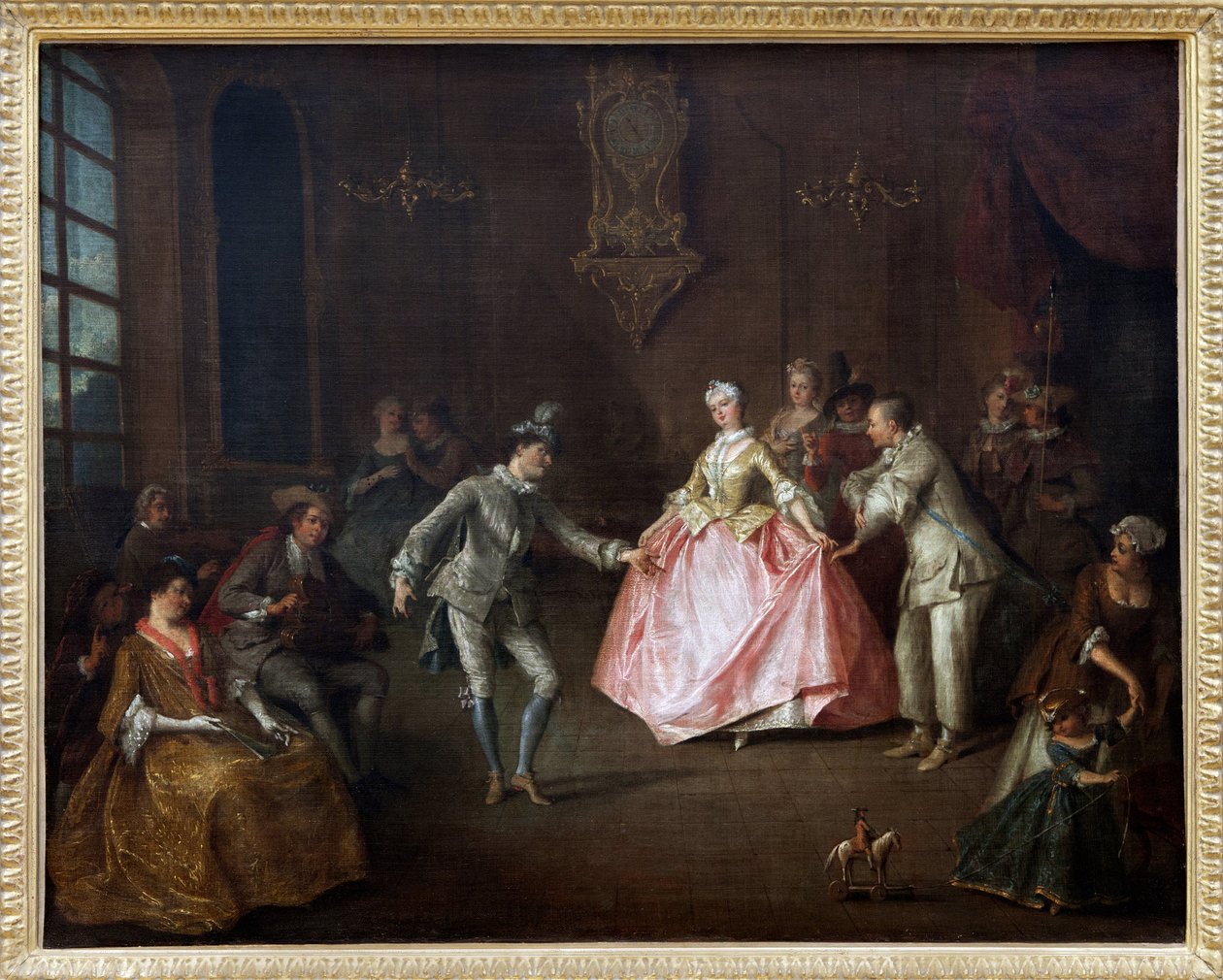 Antes do baile de máscaras, Pintura a óleo sobre tela de Nicolas Lancret (1690-1743). Fotografia, KIM Youngtae, Nantes, Musee des Beaux Arts de Nantes. de Nicolas Lancret