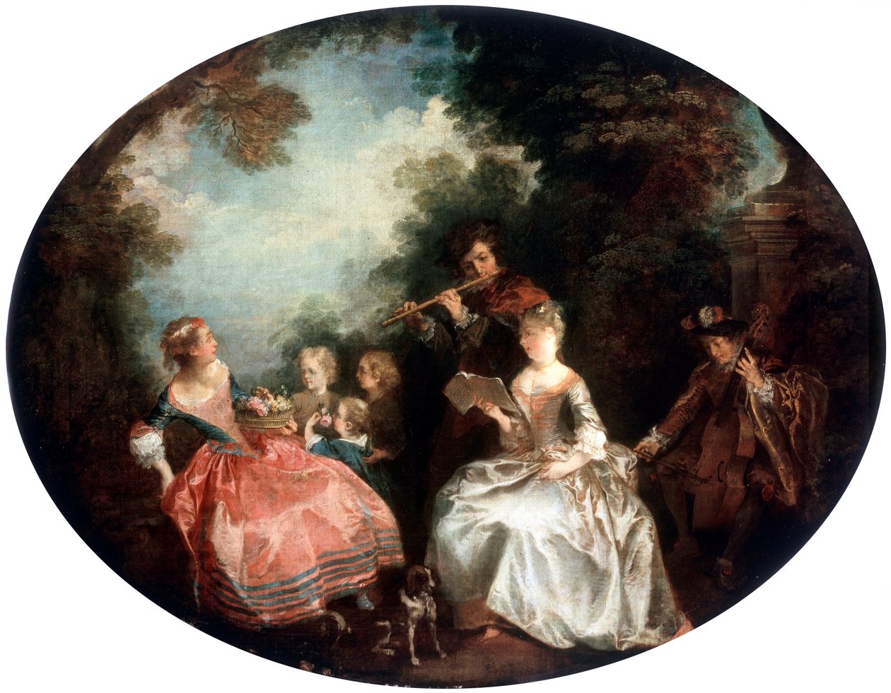Concerto em um parque, século XVIII. de Nicolas Lancret