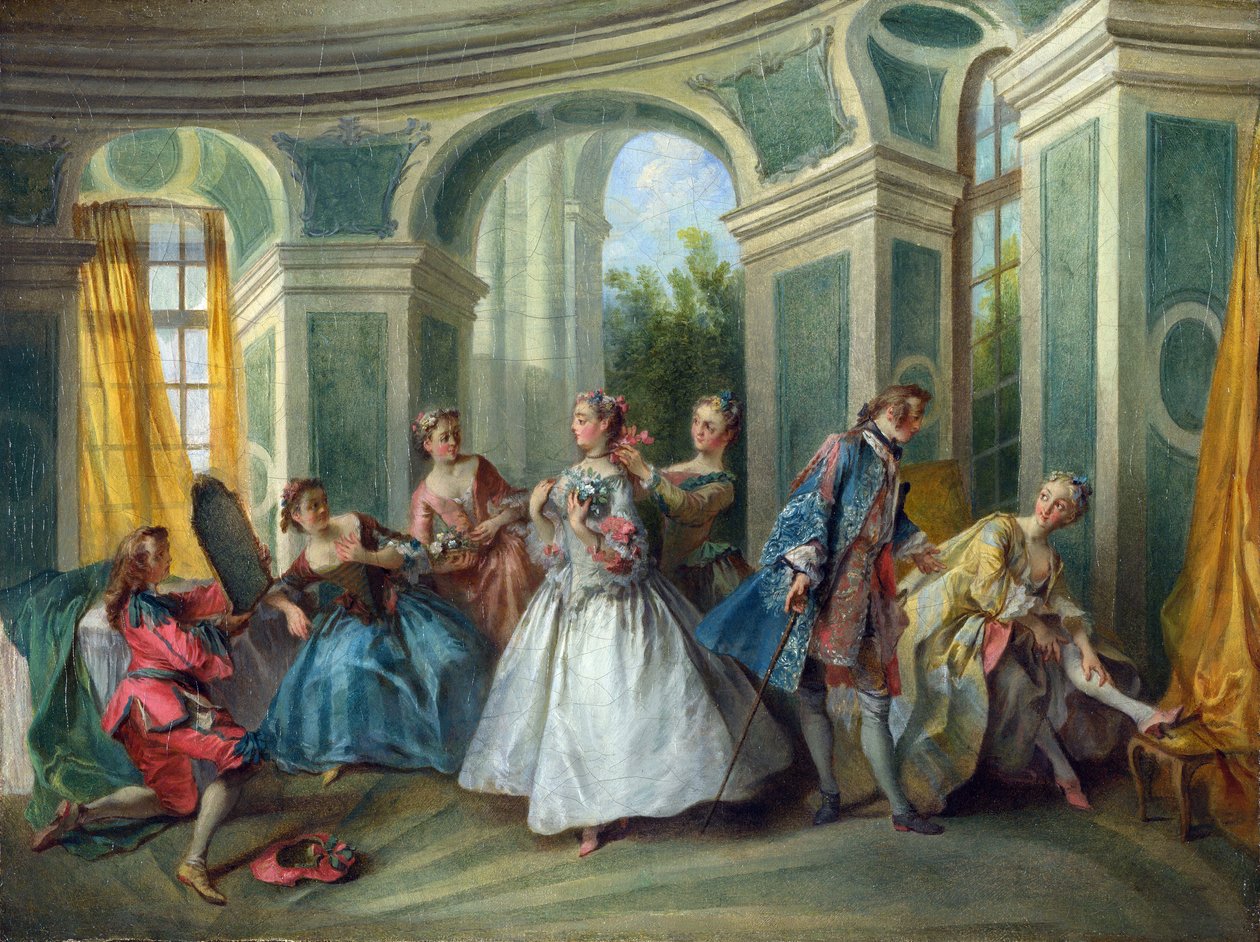 Lancret, Nicolas (1690-1743) The Four Ages of Man: Youth Oil on canvas Rococo ca 1735 France National Gallery, Londres 34,3x45,3 Pintura de Nicolas Lancret