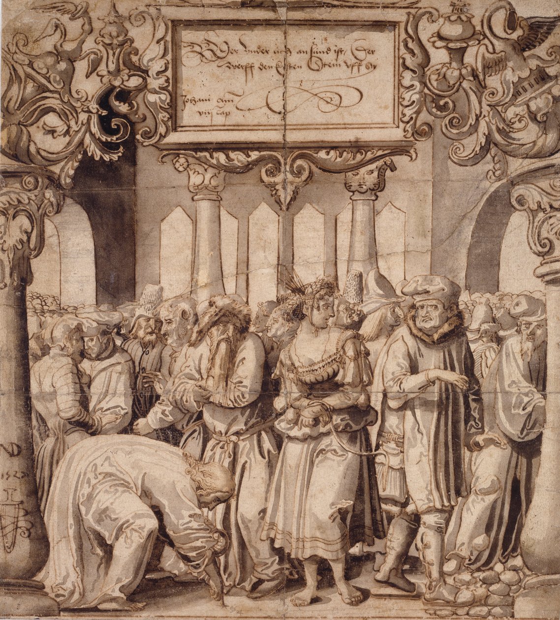 A mulher apanhada em adultério, início do século XVI de Nicolas Manuel Deutsch