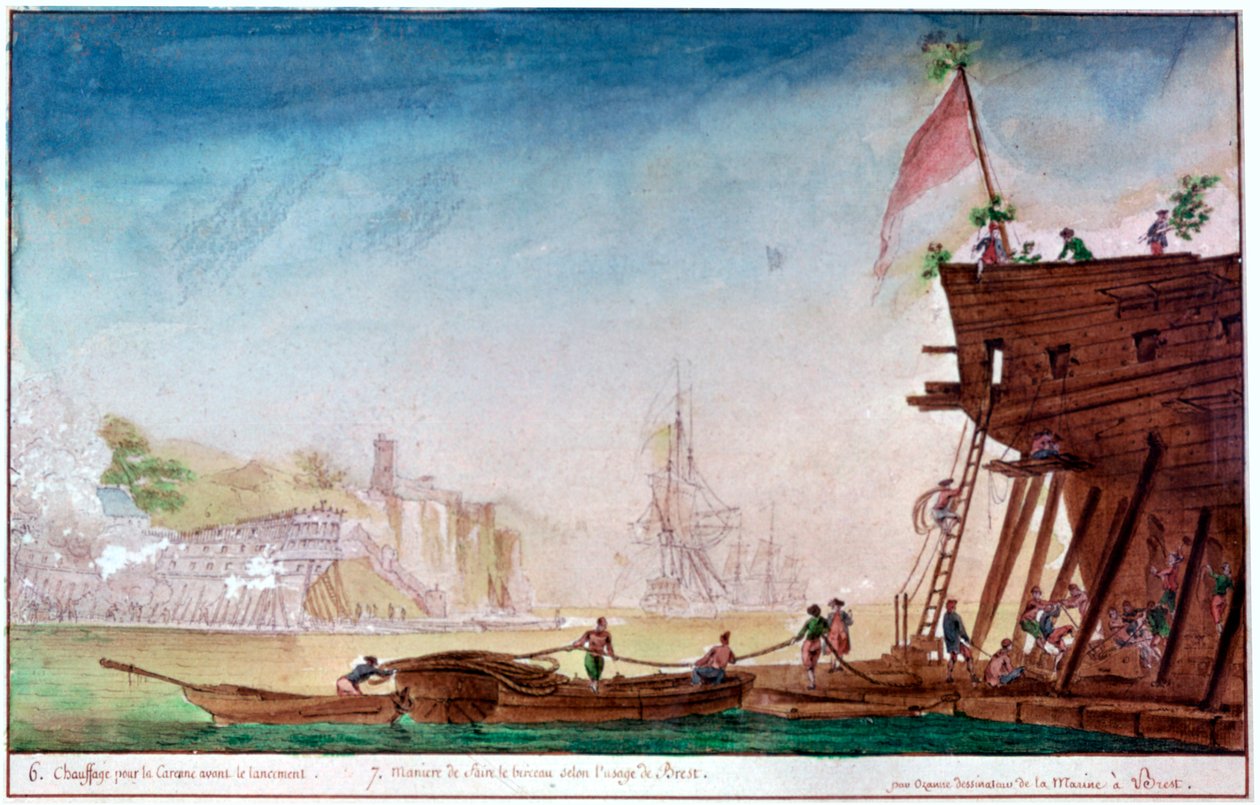 Marina de Brest, c1750-1810 de Nicolas Marie Ozanne
