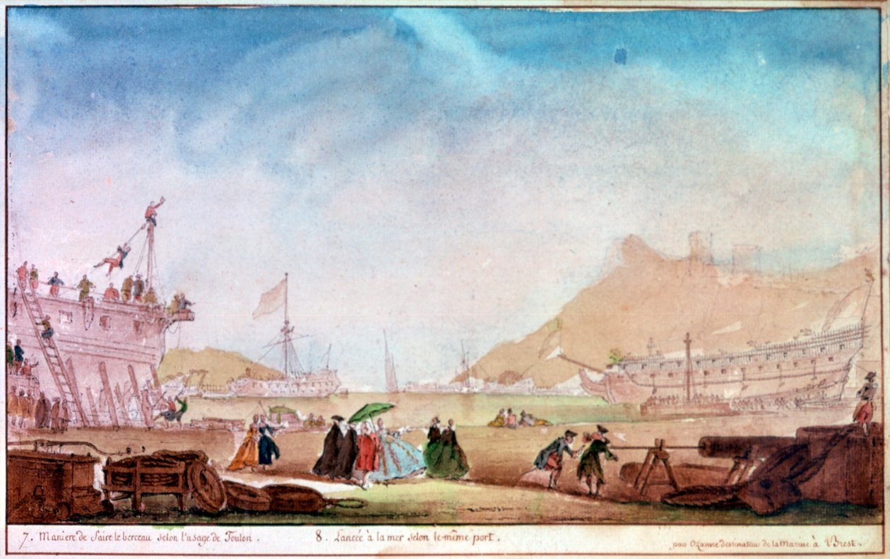 Marina de Brest, c1750-1810 de Nicolas Marie Ozanne