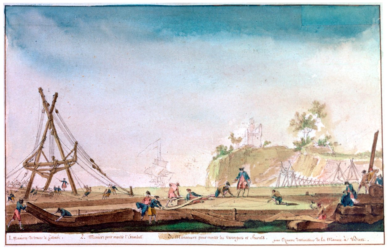 Marina de Brest, c1750-1810 de Nicolas Marie Ozanne
