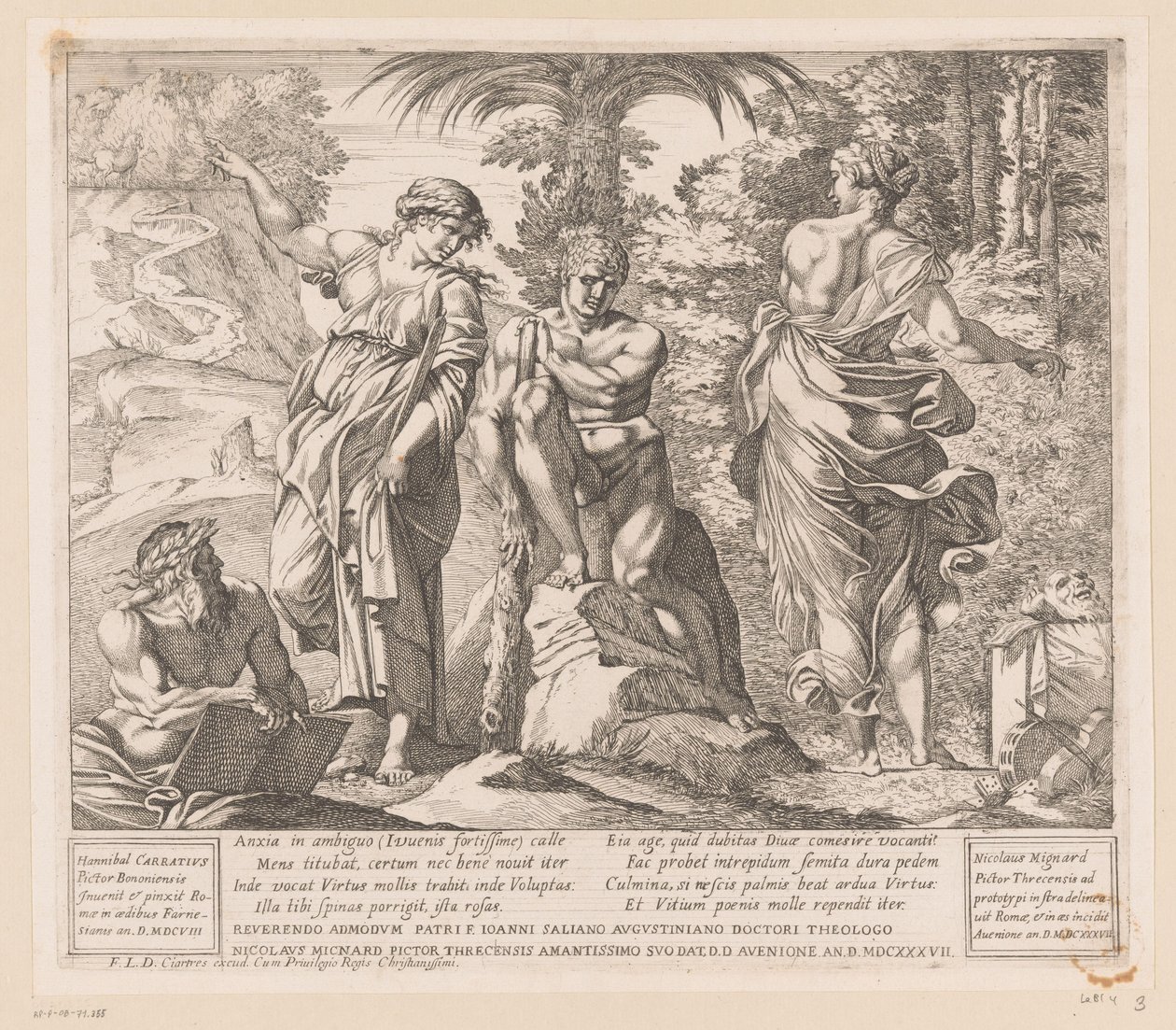 Hércules entre a Virtude e o Vício de Nicolas Mignard