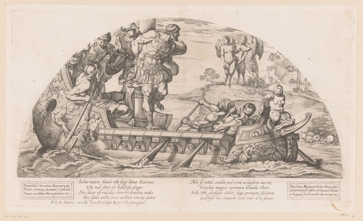 Ulisses desafia os cantos das sereias Histórias da Odisseia (título da série) de Nicolas Mignard