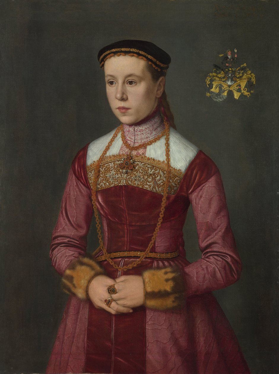 Retrato de uma jovem senhora, ca 1561 de Nicolas Neufchatel