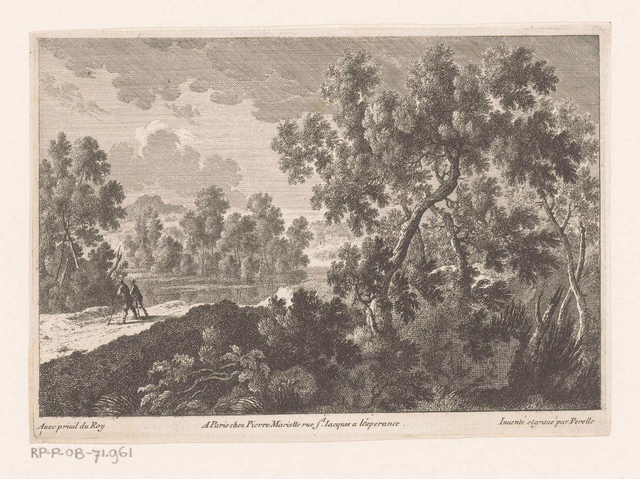 Paisagem florestal com caminhantes perto da água
Paisagens florestais (título da série) de Nicolas Perelle