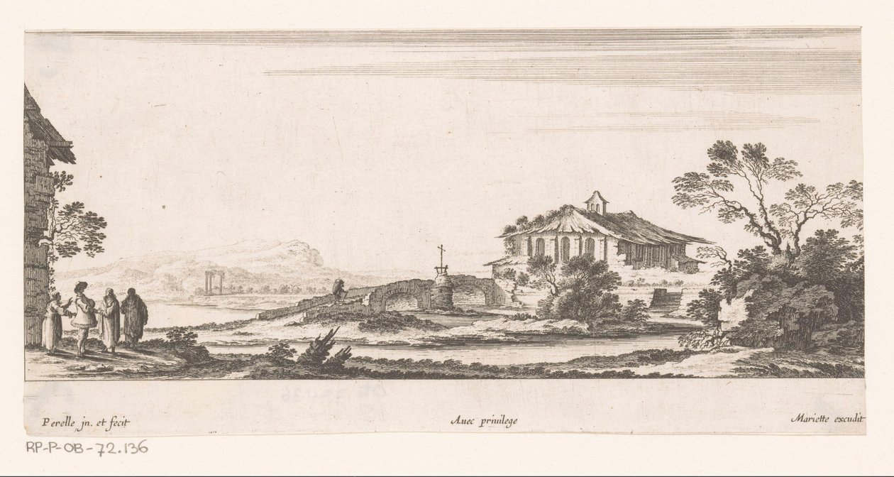 Paisagem com capela de Nicolas Perelle