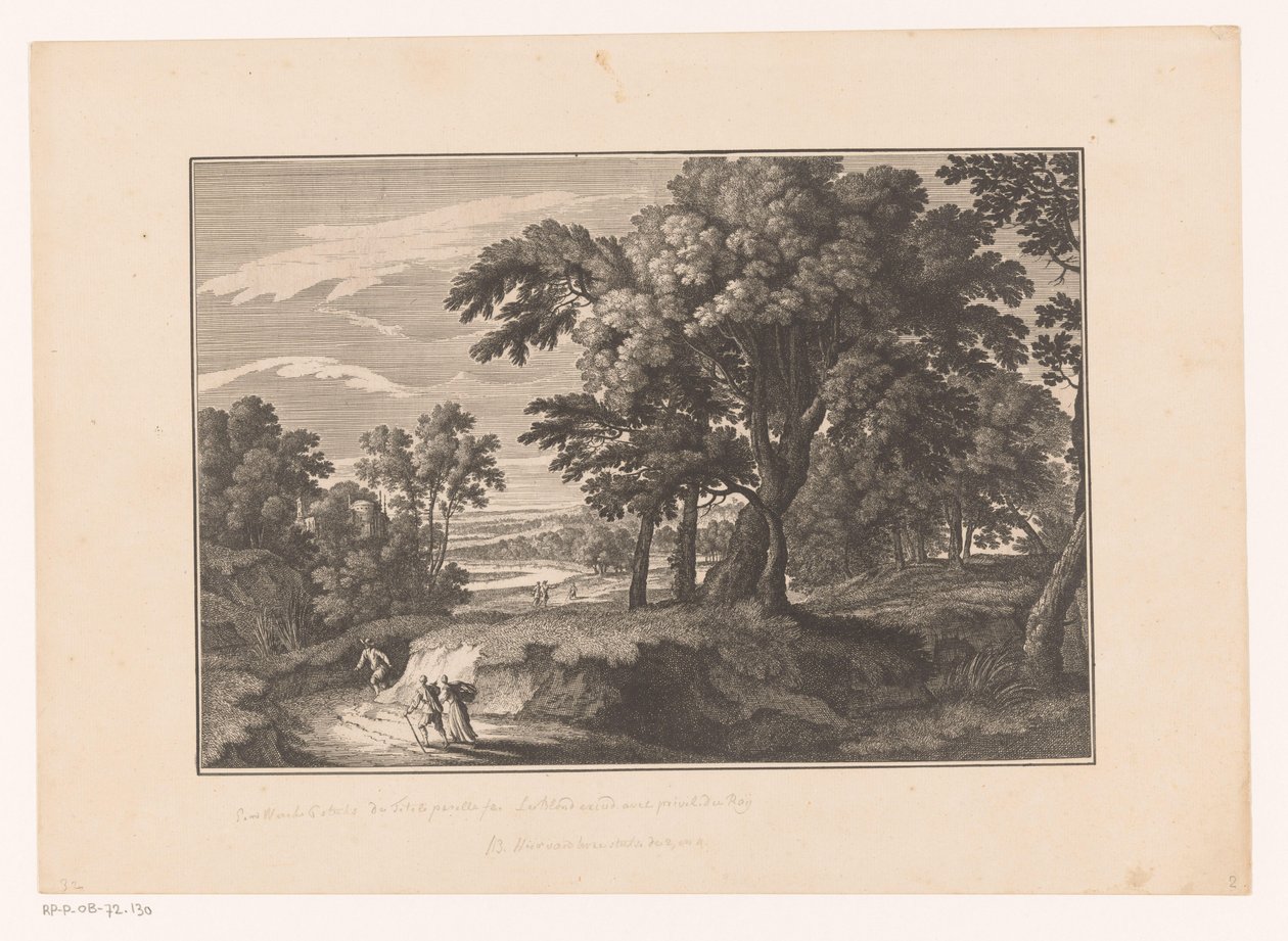 Paisagem com caminhantes em um caminho de Nicolas Perelle