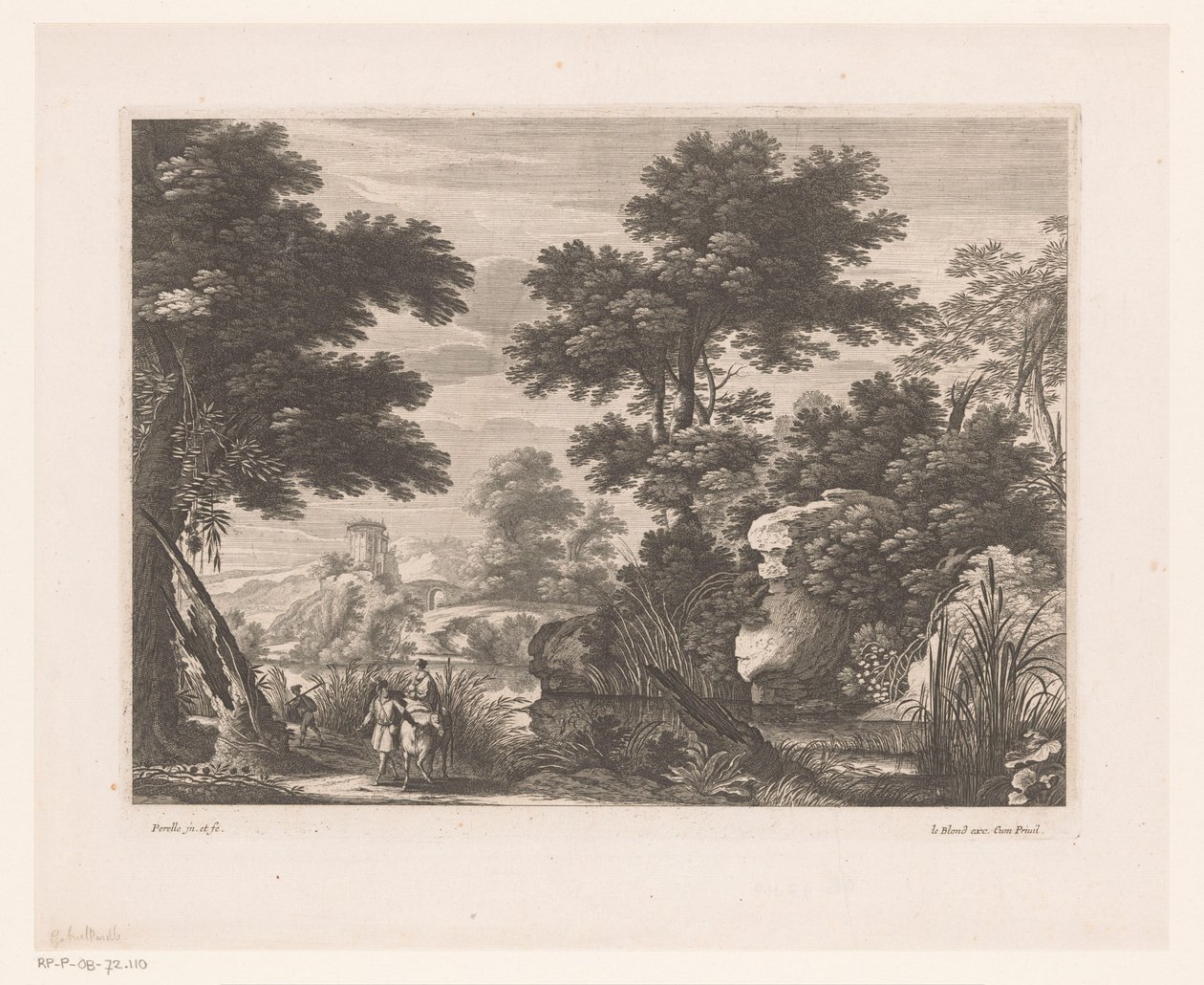 Paisagem fluvial com voo para o Egipto de Nicolas Perelle