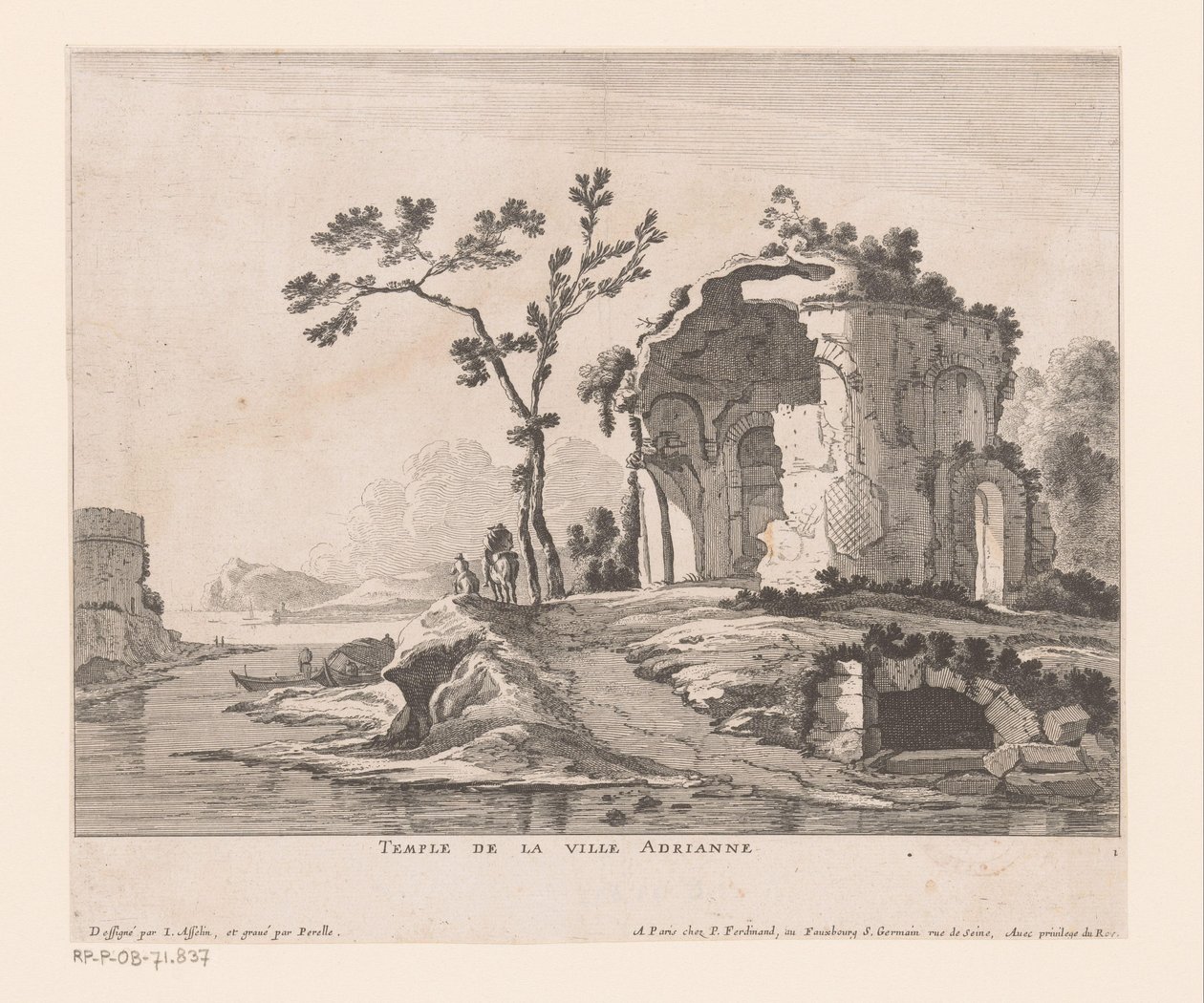 Ruínas da Villa Adrianne
Temple de la Ville Adrianne (título sobre o objecto) de Nicolas Perelle