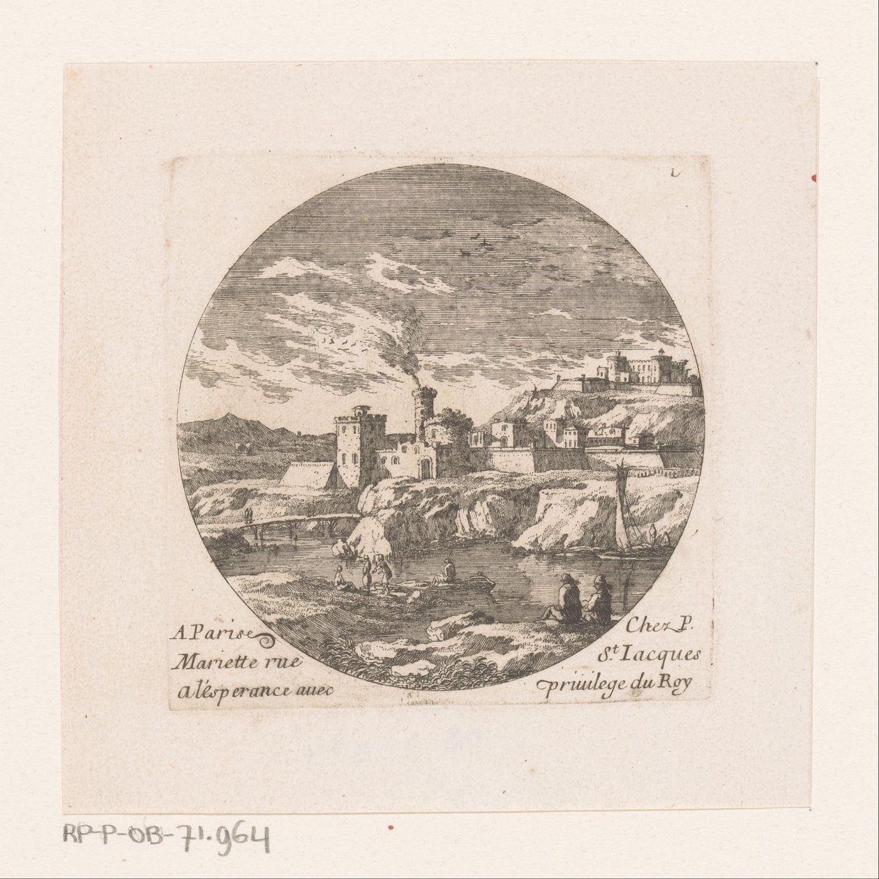 Cidade fortificada com torre de Nicolas Perelle