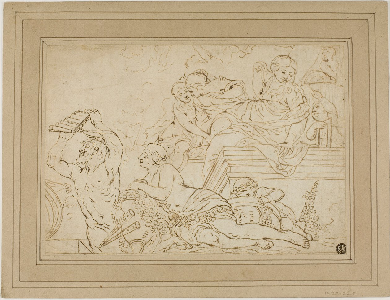 Cena com ninfas e sátiro de Nicolas Pierre Loir