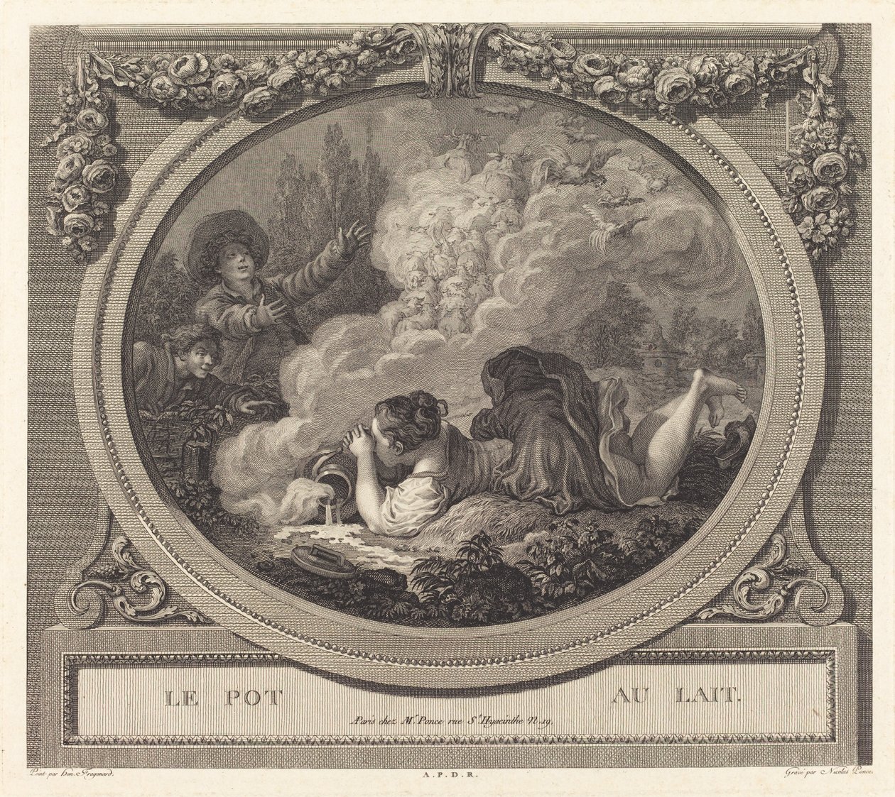 A jarra de leite de Nicolas Ponce after Jean Honoré Fragonard
