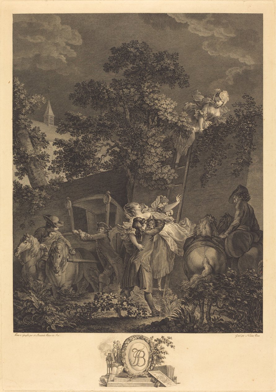 O rapto noturno de Nicolas Ponce after Pierre Antoine Baudouin