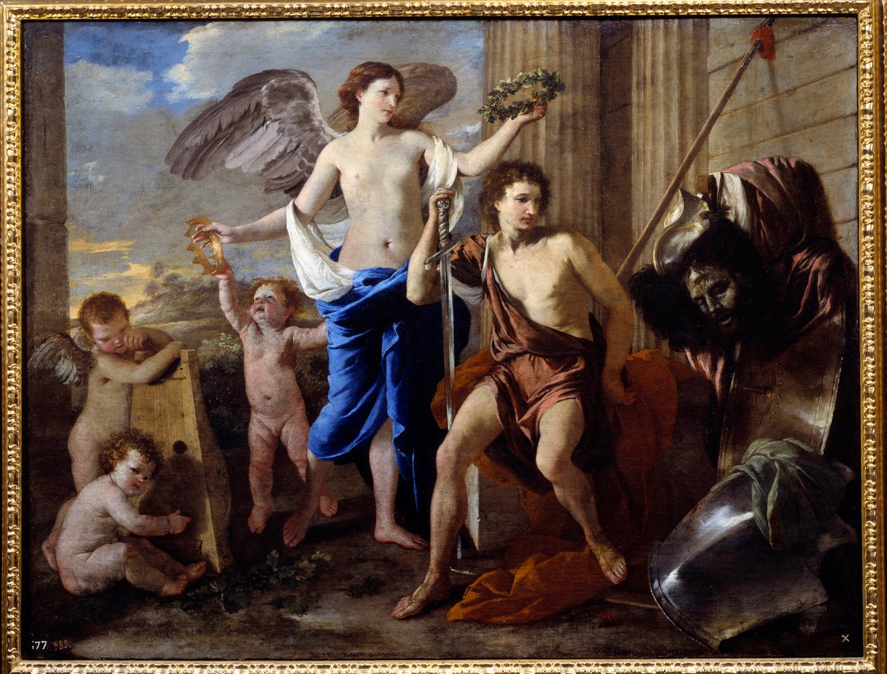 O triunfo do David. Pintura de Nicolas Poussin (1594-1665) de Nicolas Poussin