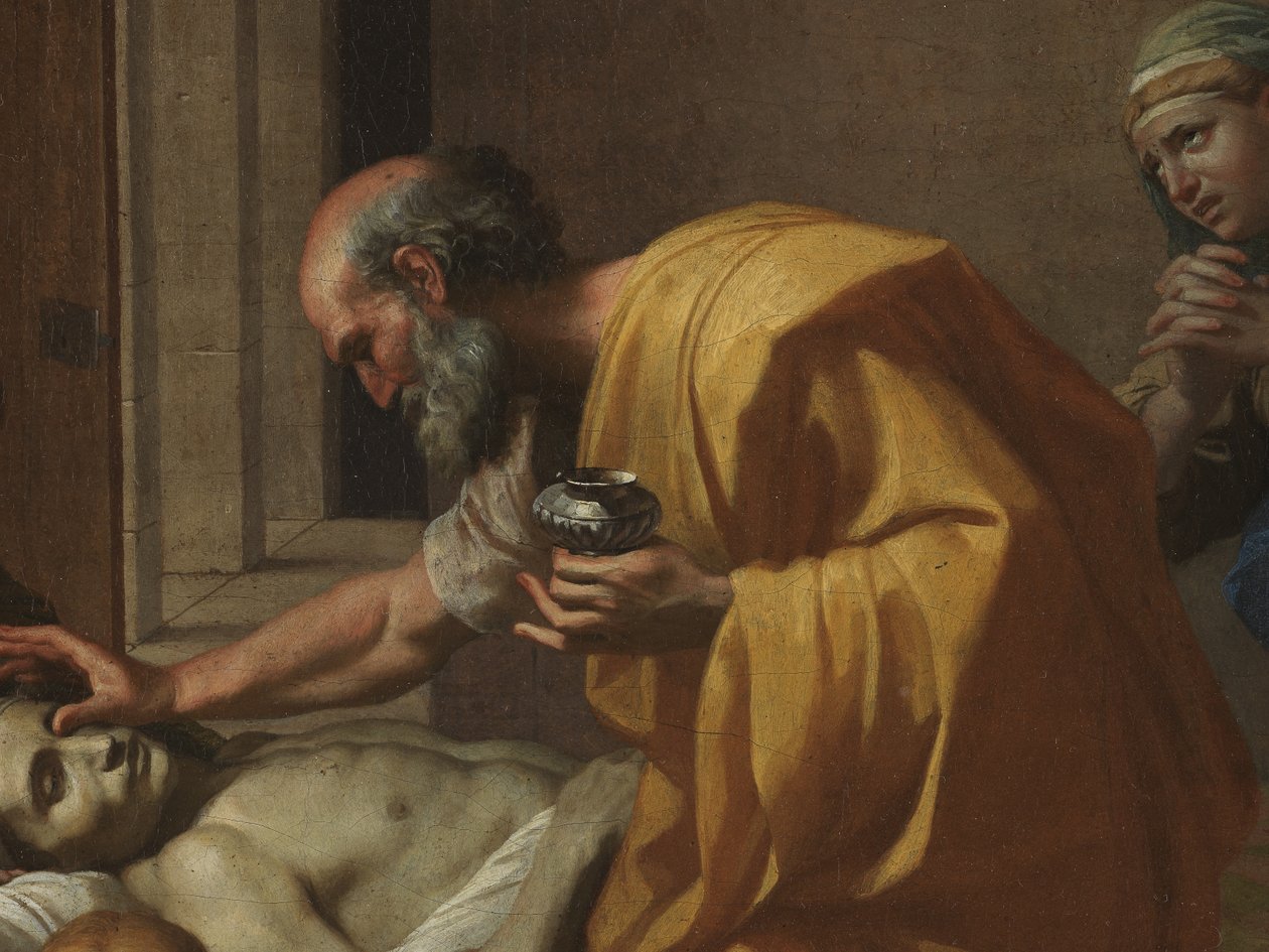 Extrema Unção, dos Sete Sacramentos, 1638-40 de Nicolas Poussin