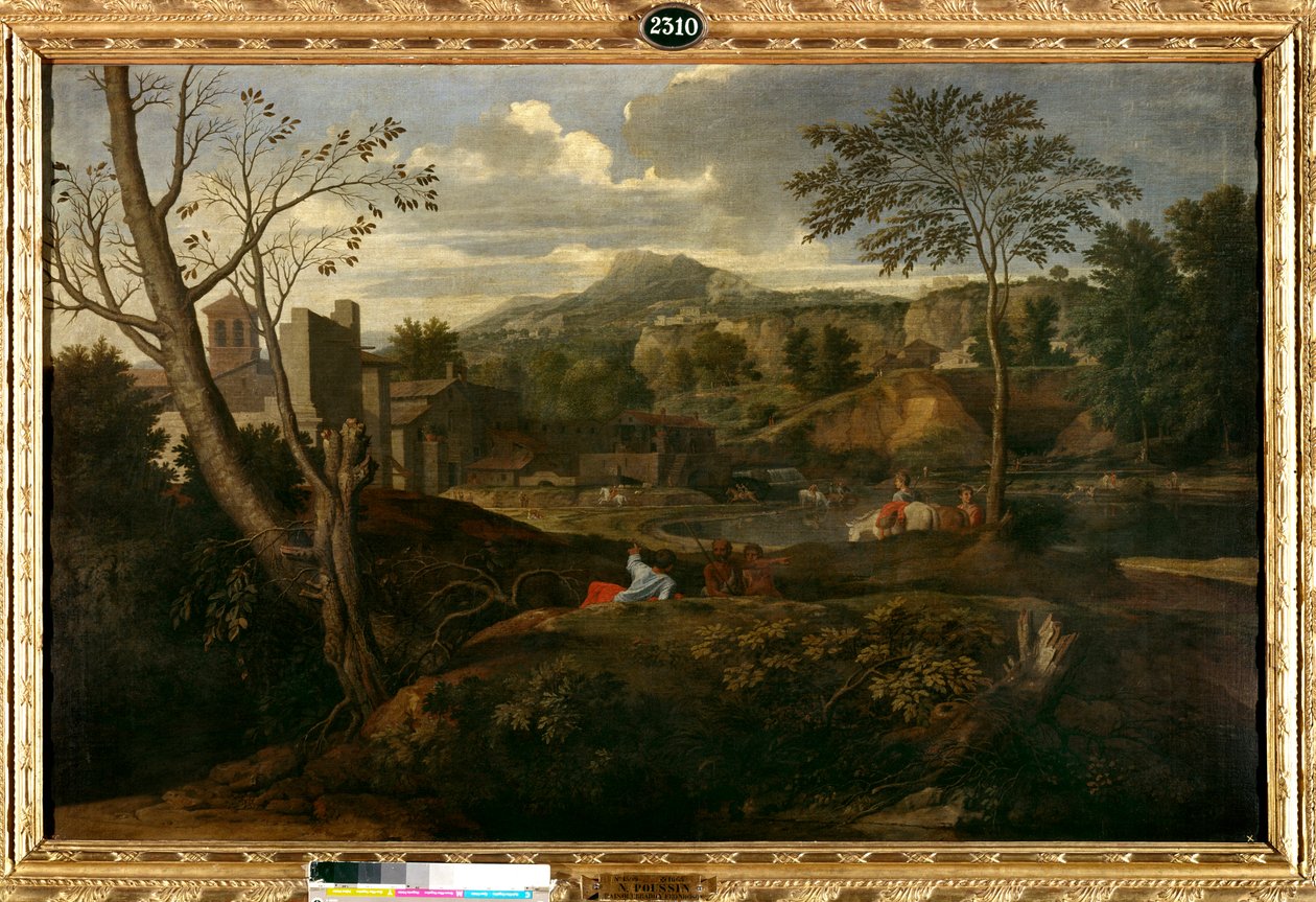 Paisagem ideal. Pintura de Nicolas Poussin de Nicolas Poussin