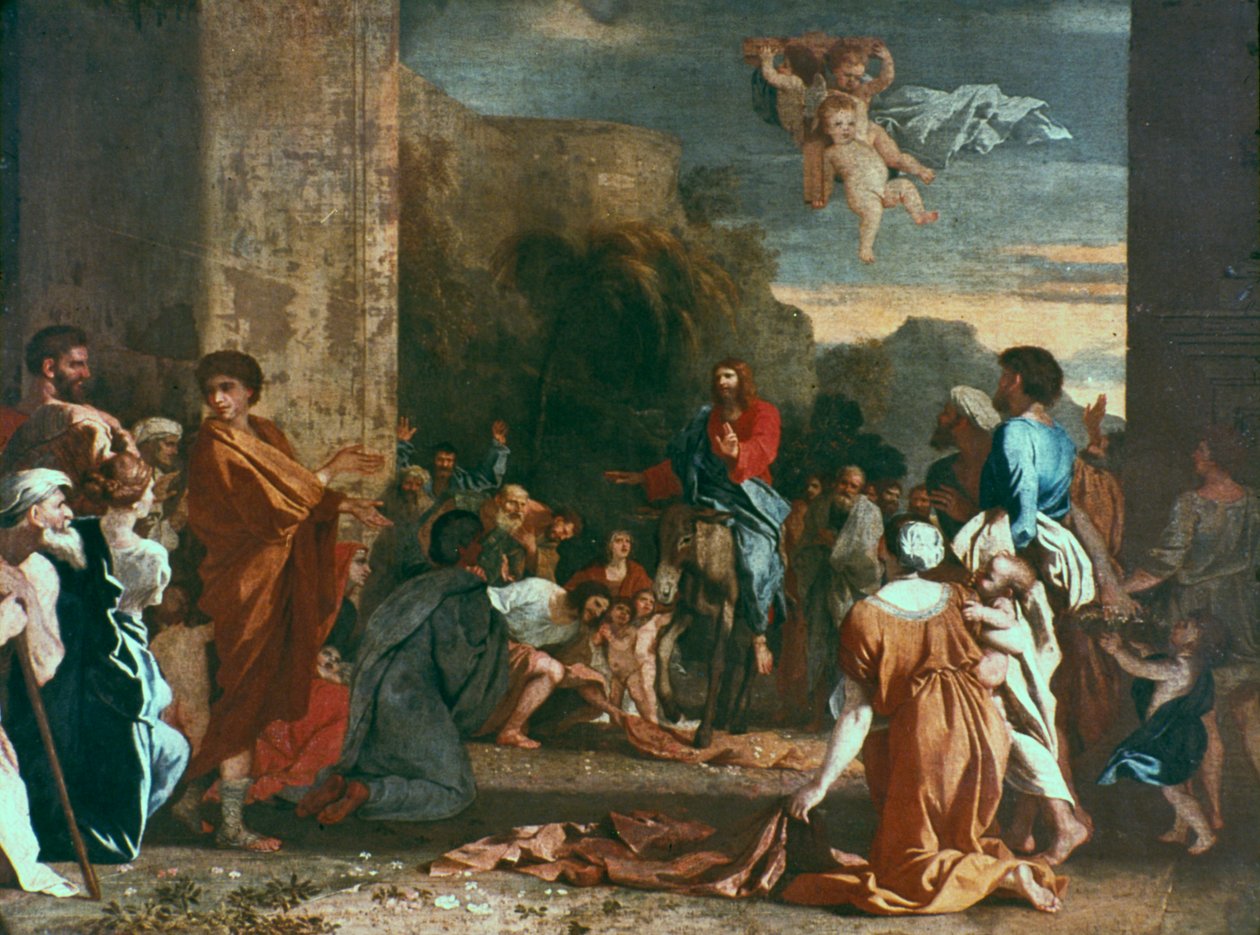 Jesus entra em Jerlusalém, c1630 de Nicolas Poussin