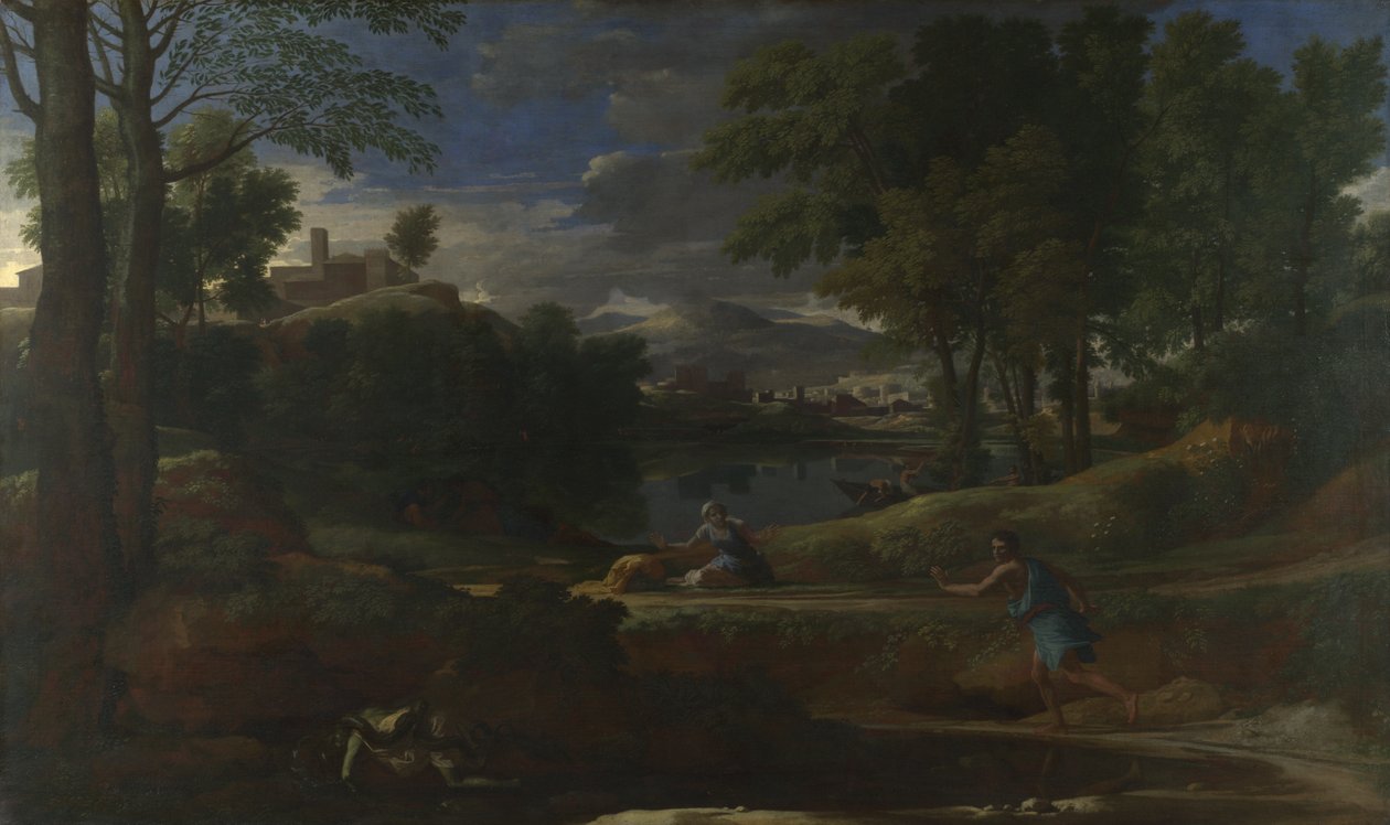Paisagem com um homem morto por uma cobra, 1648 de Nicolas Poussin