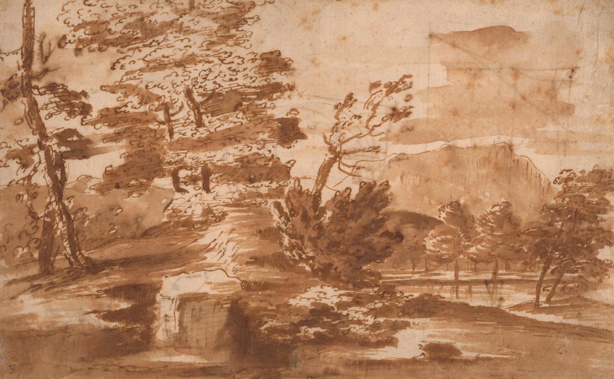 Paisagem (recto) de Nicolas Poussin