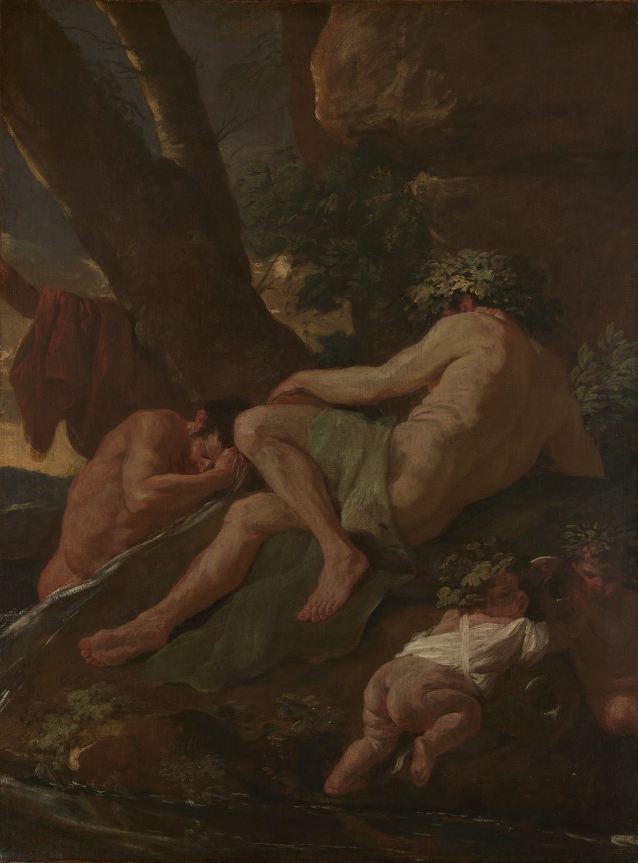 Lavagem de Midas na fonte do Pactolus, ca. 1627 de Nicolas Poussin