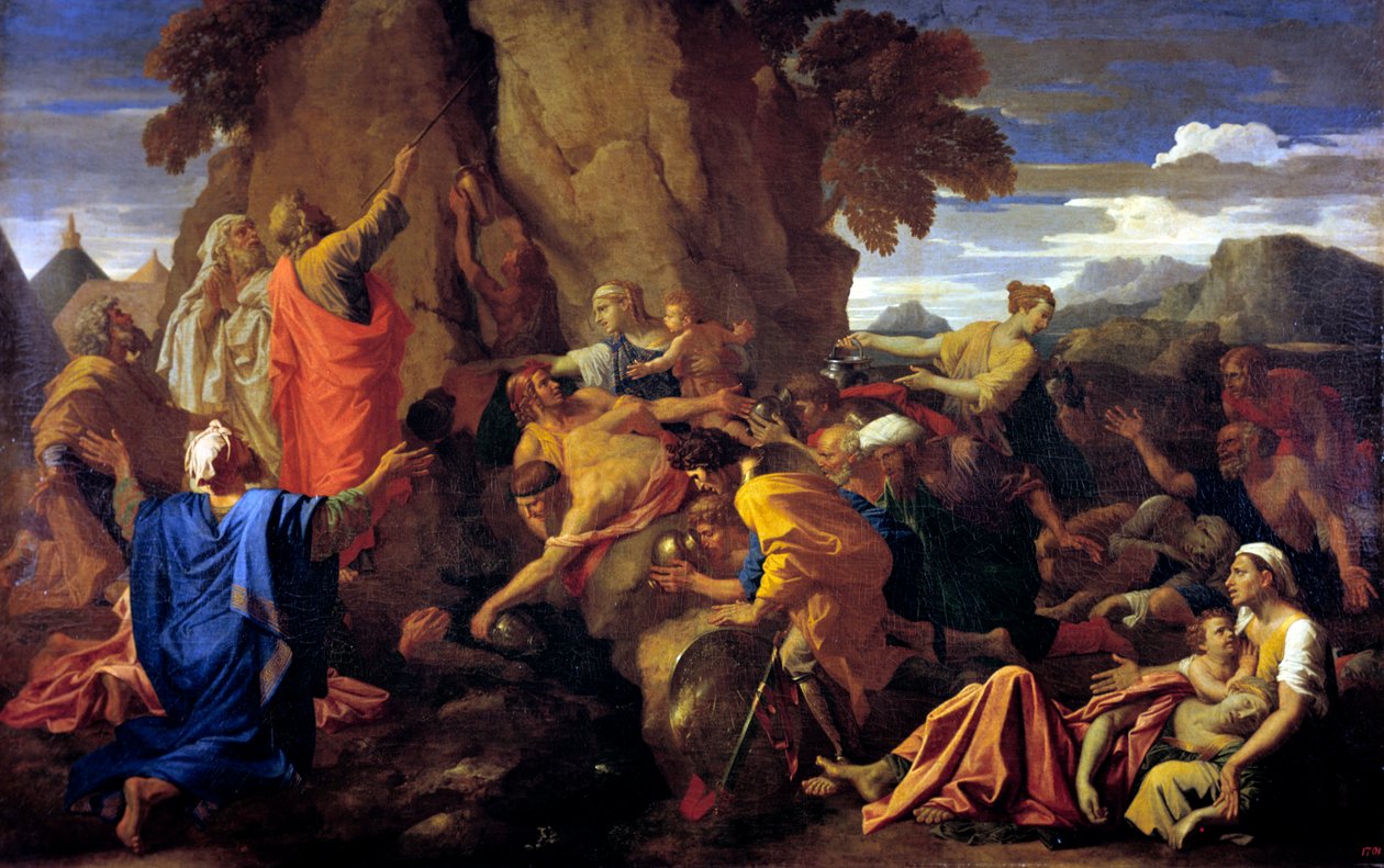 Moses golpeando a rocha, 1649 de Nicolas Poussin