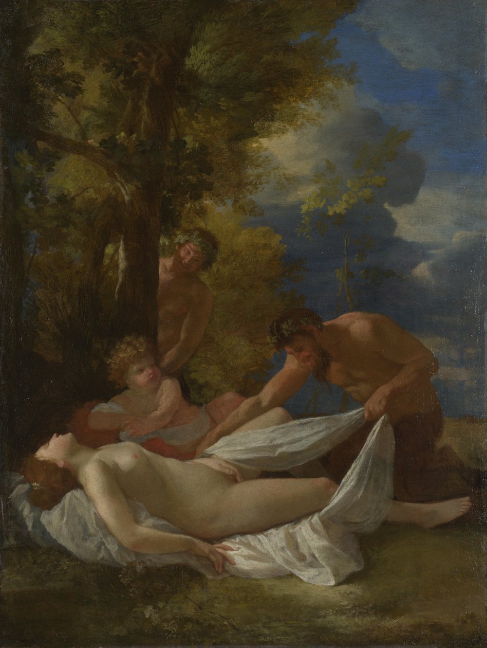 Ninfa com sátiros, ca 1627 de Nicolas Poussin